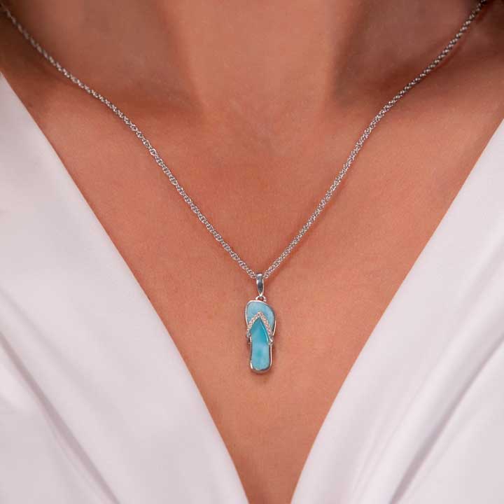 Flip Flop Pendant in Sterling Silver