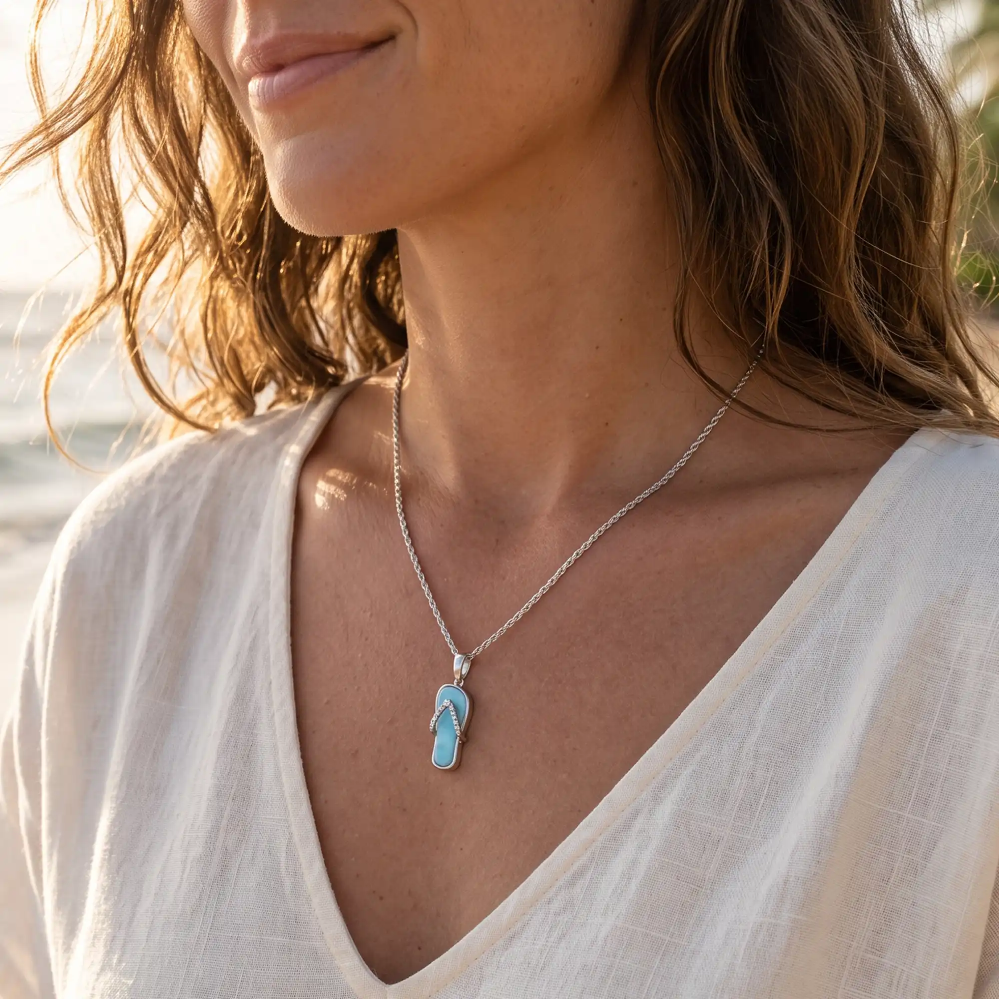 Flip Flop Pendant in sterling silver