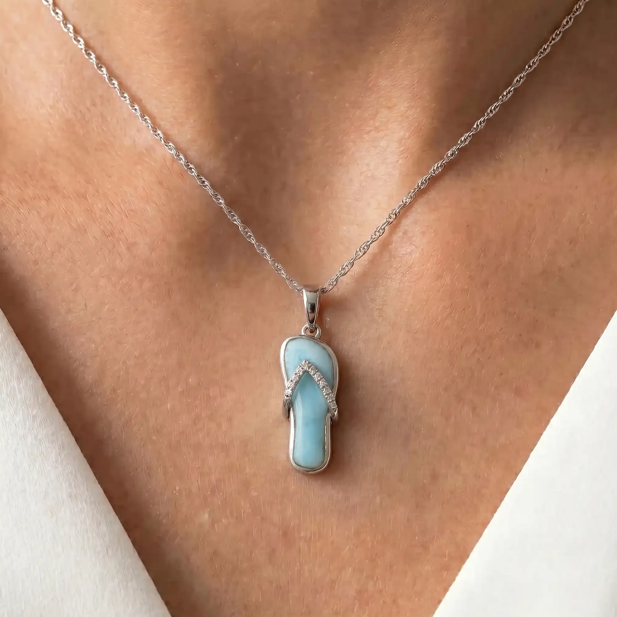 Flip Flop Pendant in sterling silver