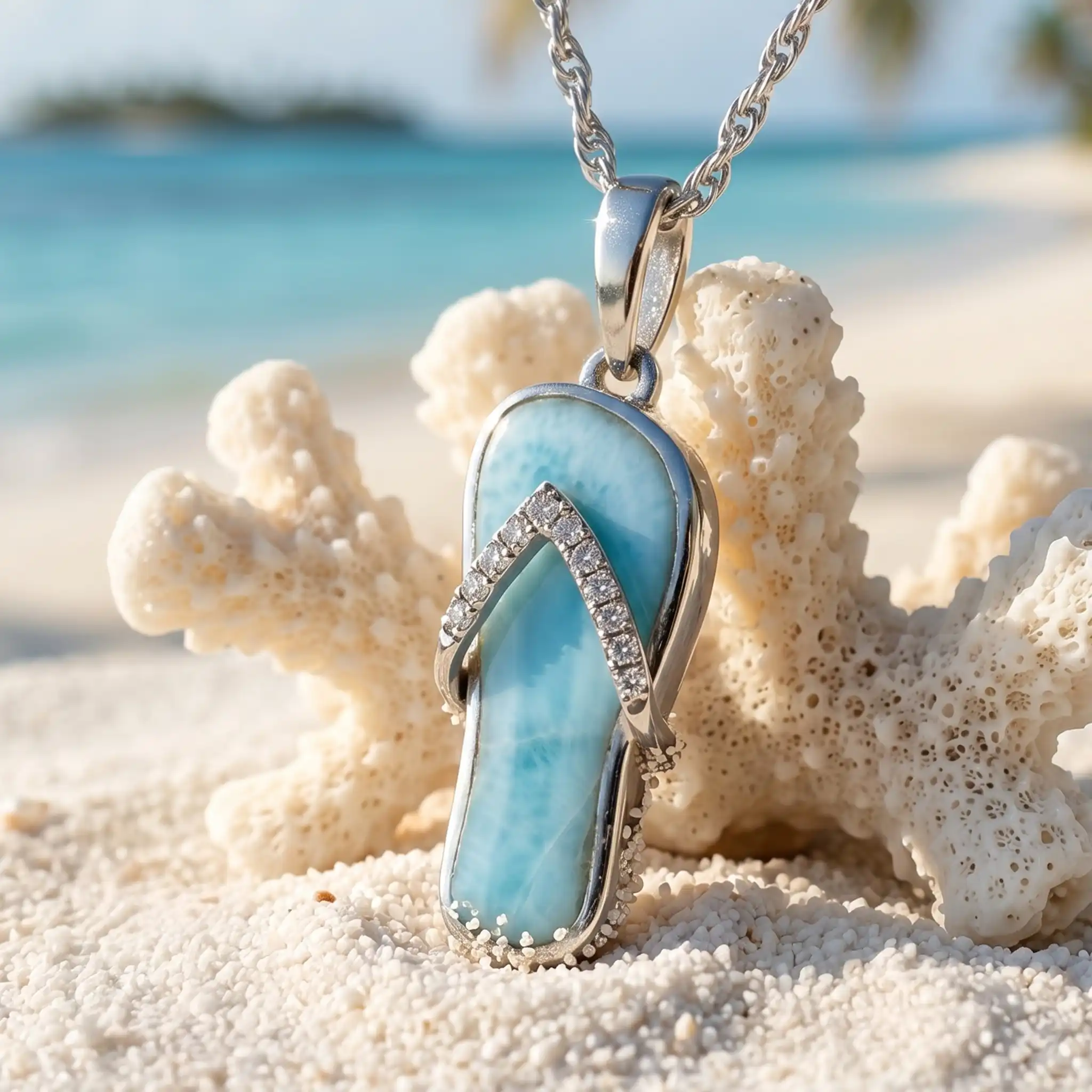 Flip Flop Pendant in sterling silver