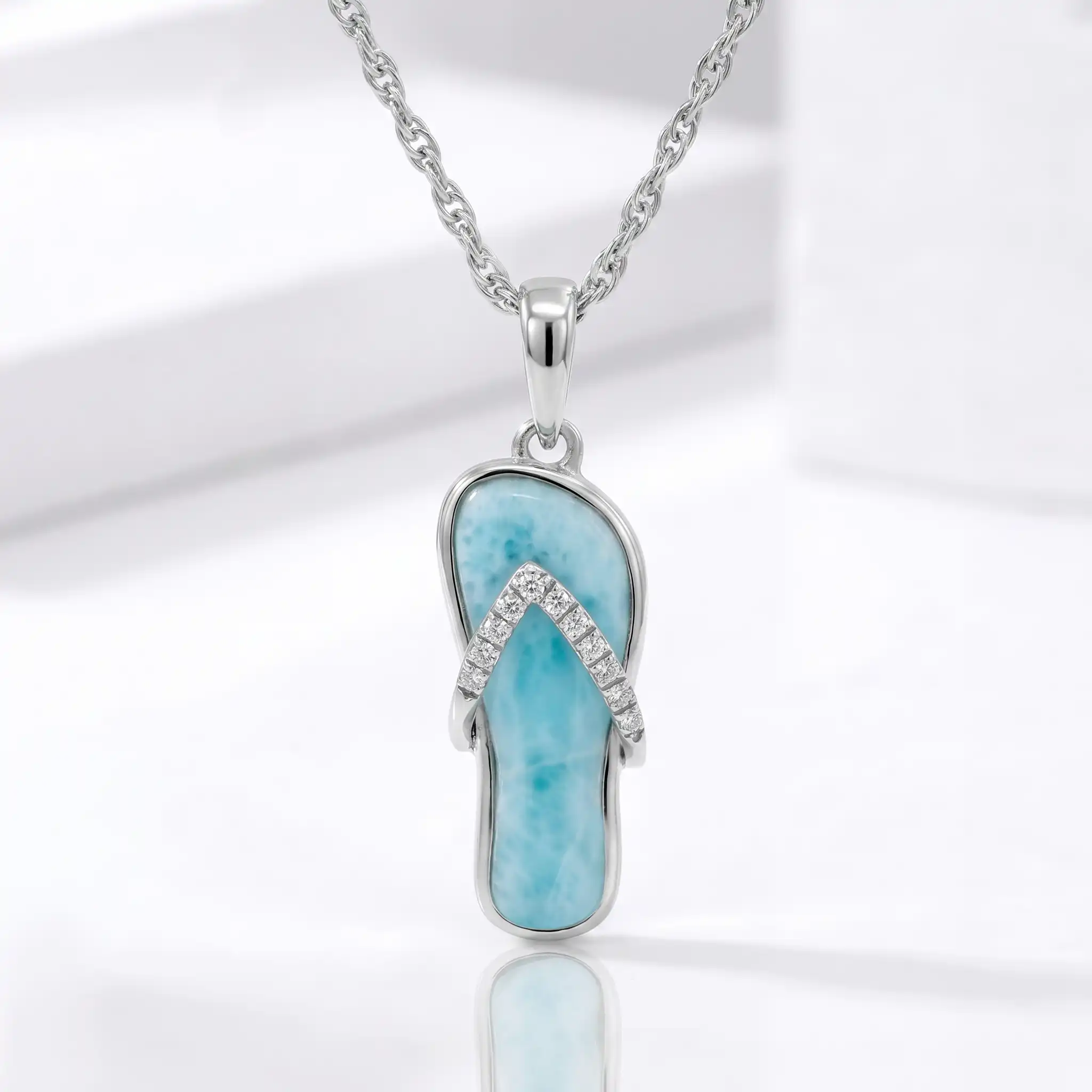 Flip Flop Pendant in sterling silver