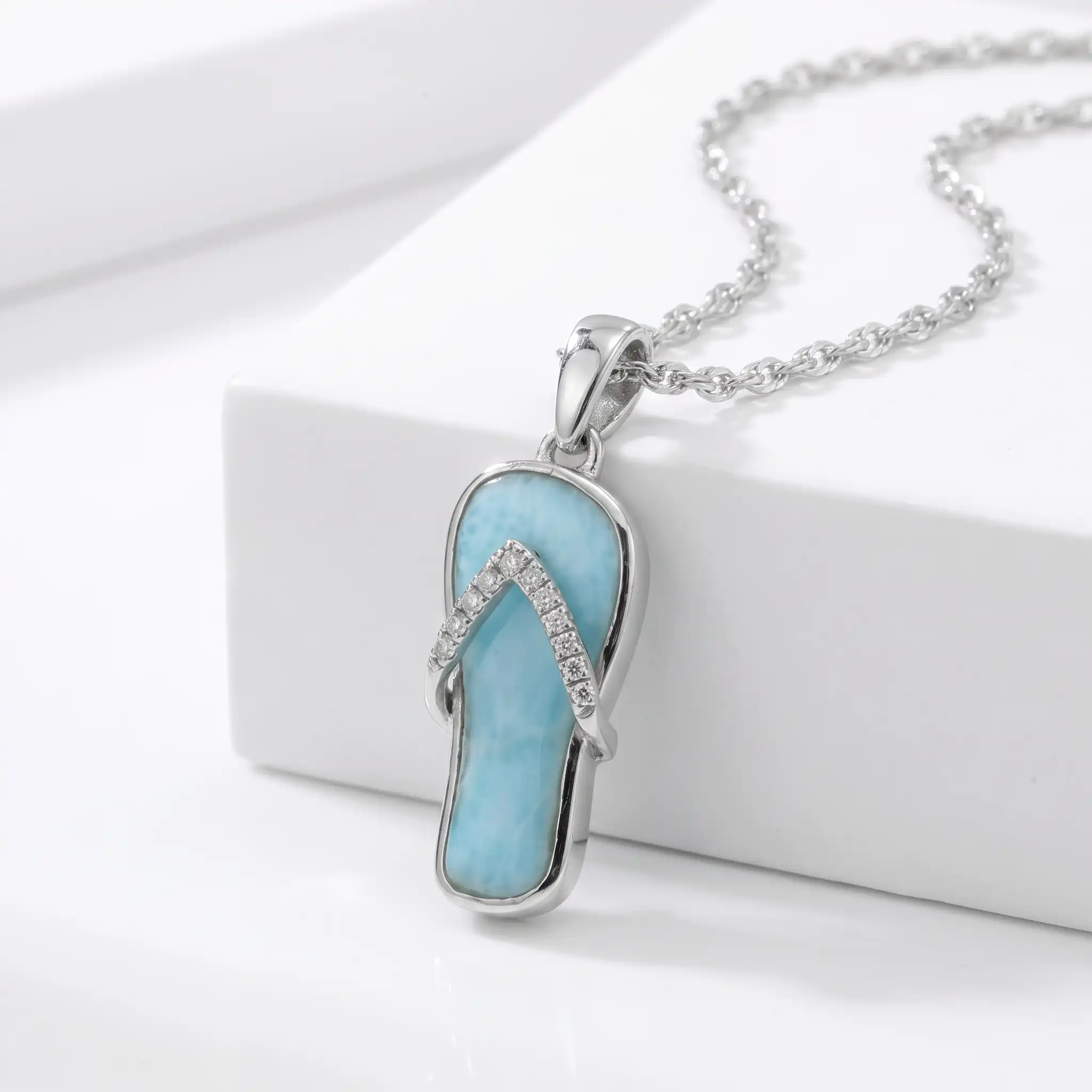 Flip Flop Pendant in sterling silver
