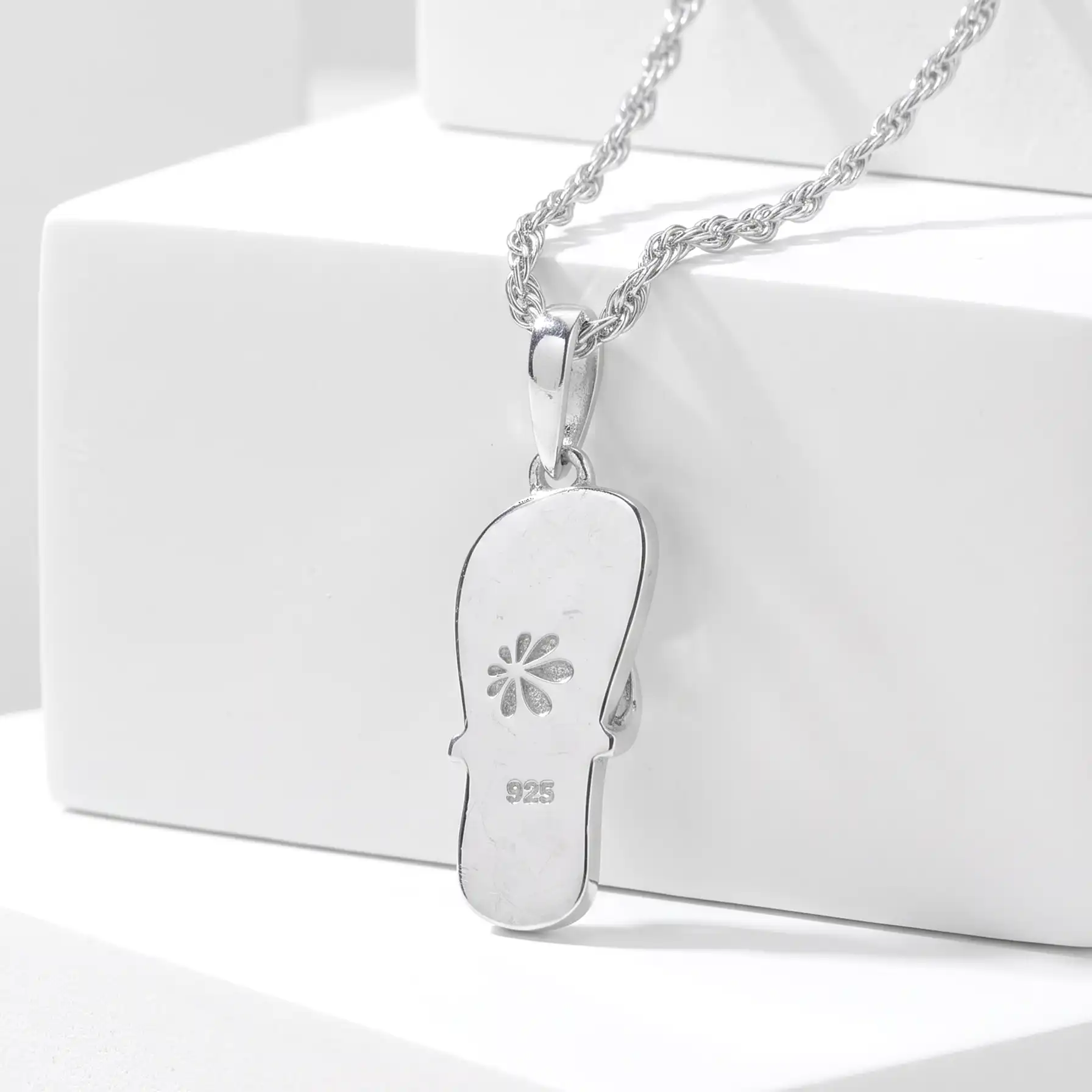 Flip Flop Pendant in sterling silver