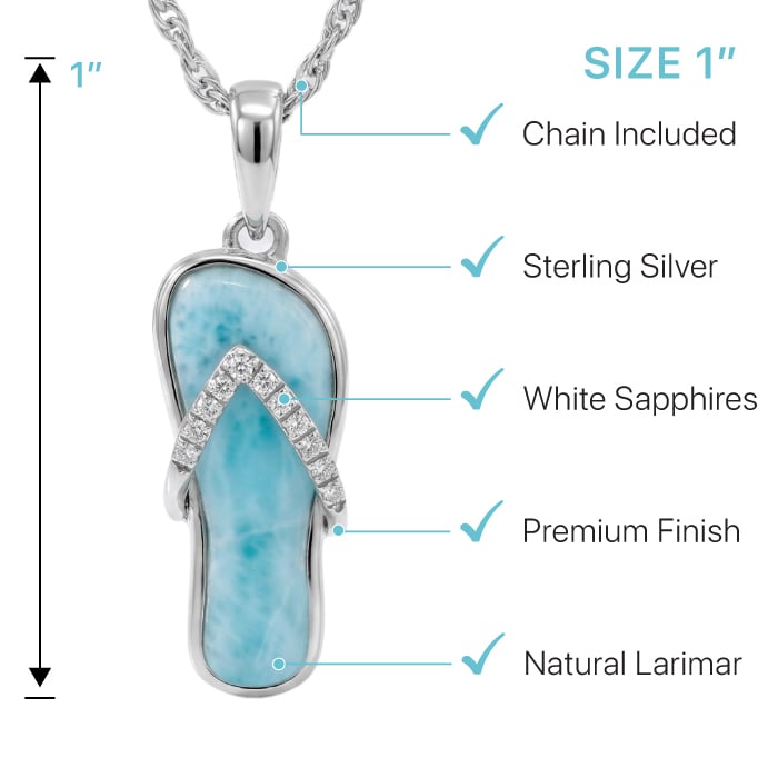 Flip Flop Pendant in sterling silver