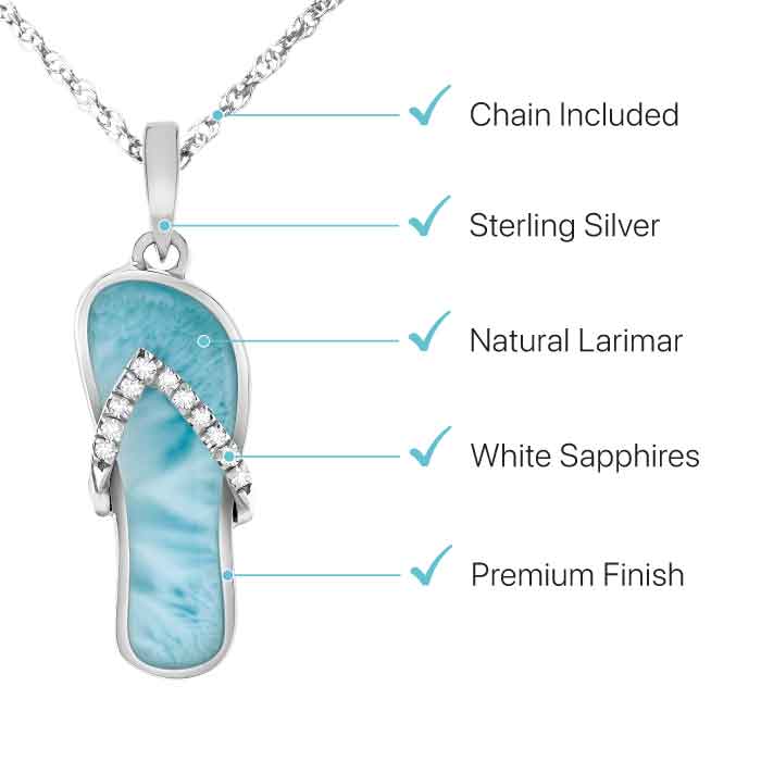 Flip Flop Pendant in sterling silver