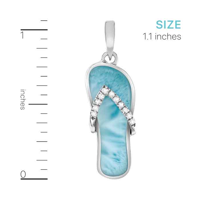 Flip Flop Pendant in sterling silver