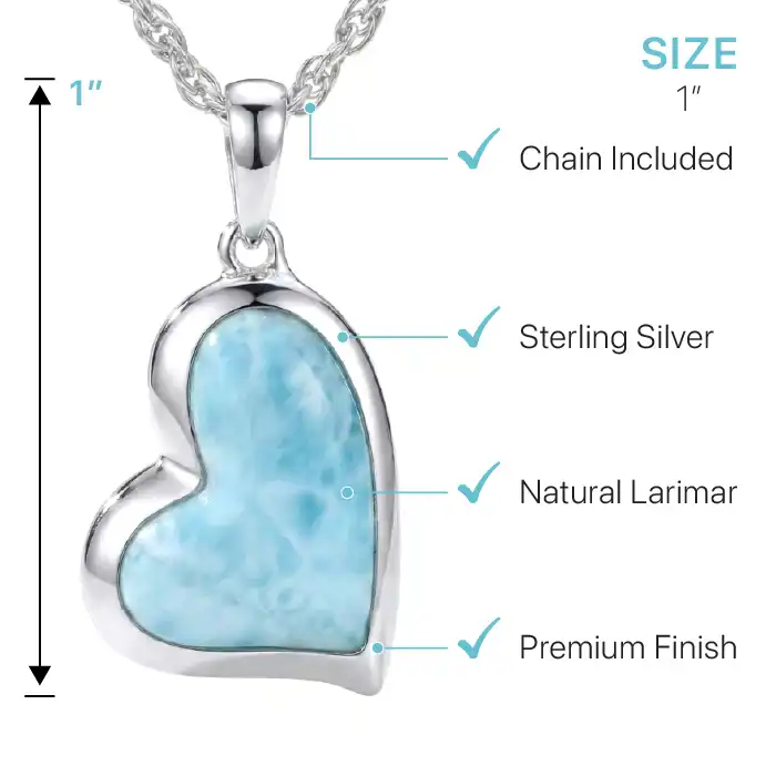 Larimar Floating Heart Necklace 