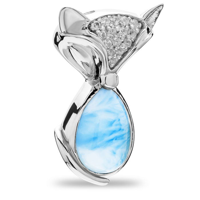 Fox Pendant with larimar