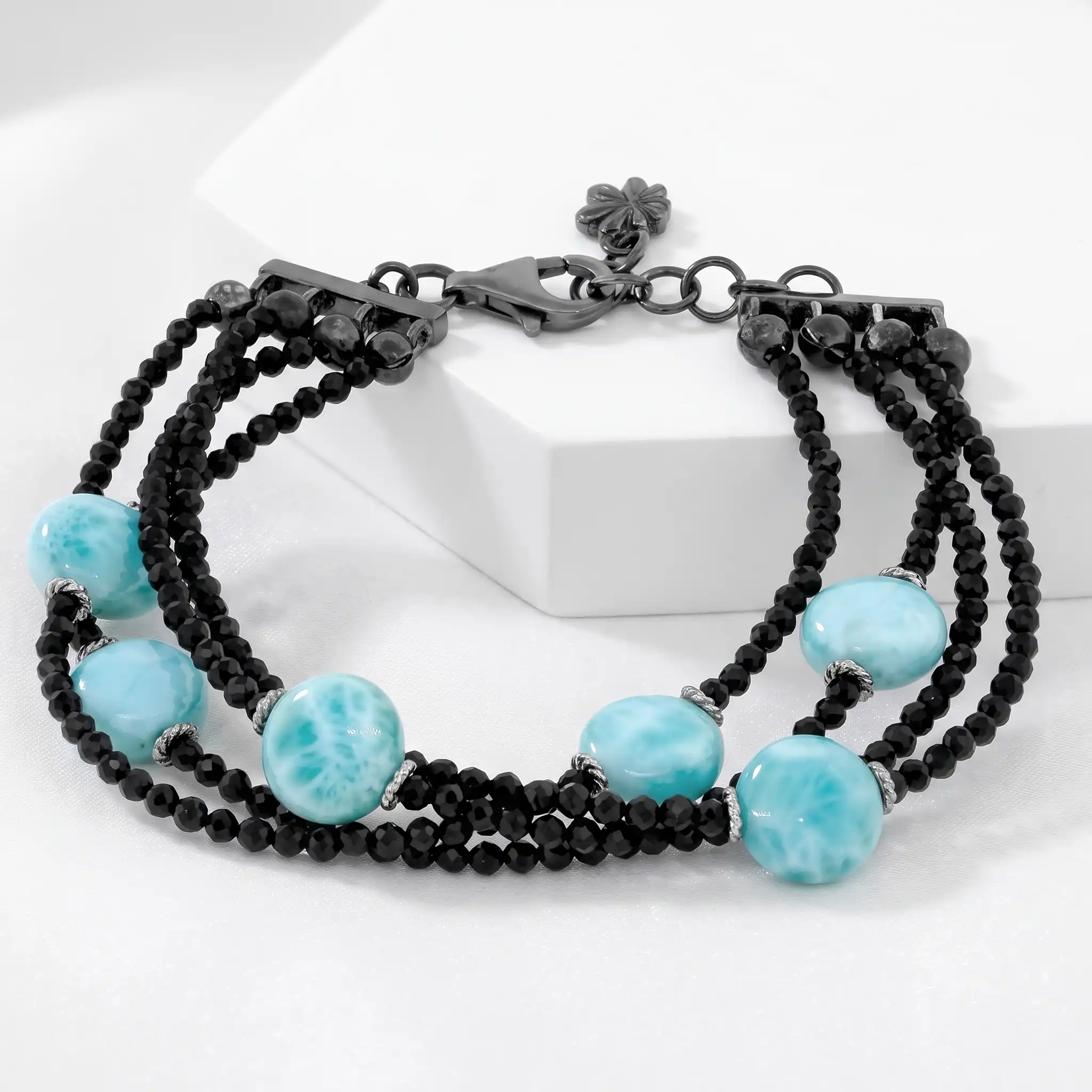 Larimar Galaxy Sterling Silver Bracelet
