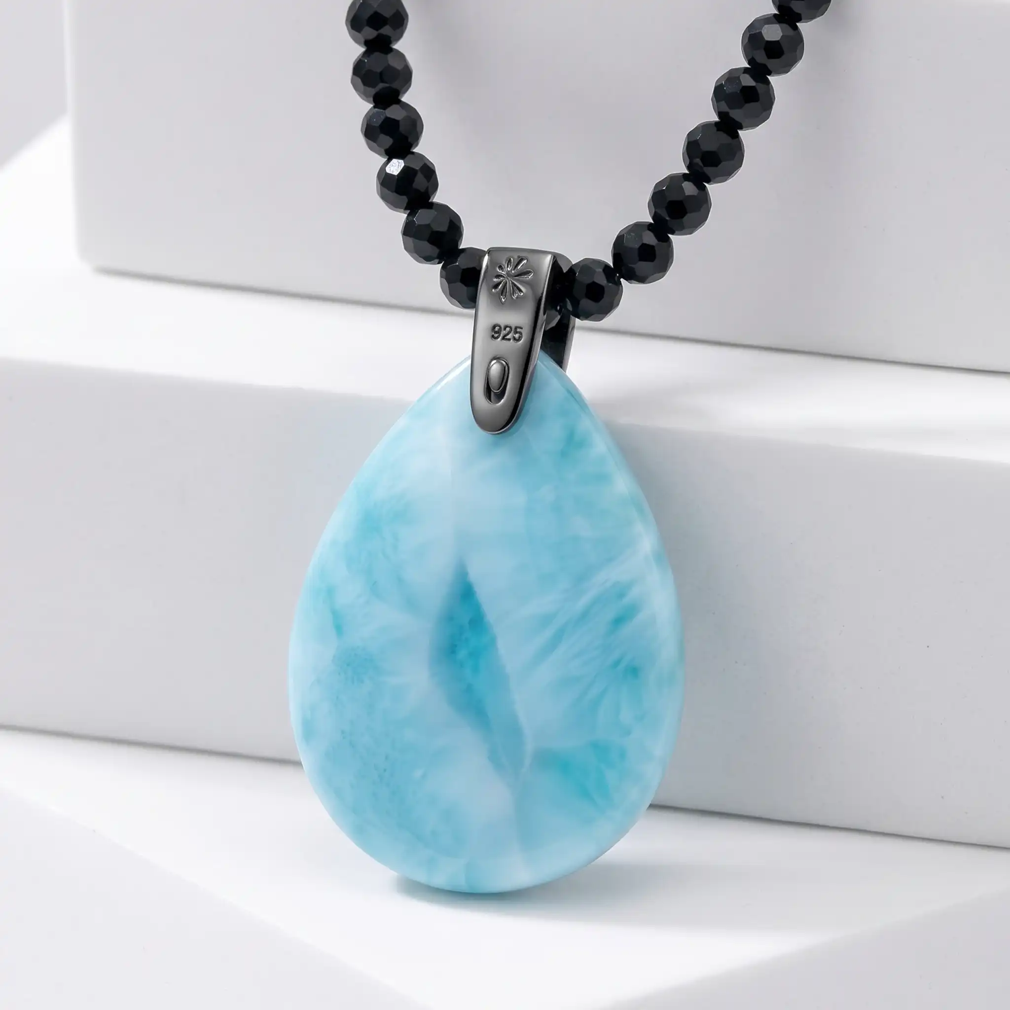 Larimar Galaxy Single Stone Necklace Marahlago