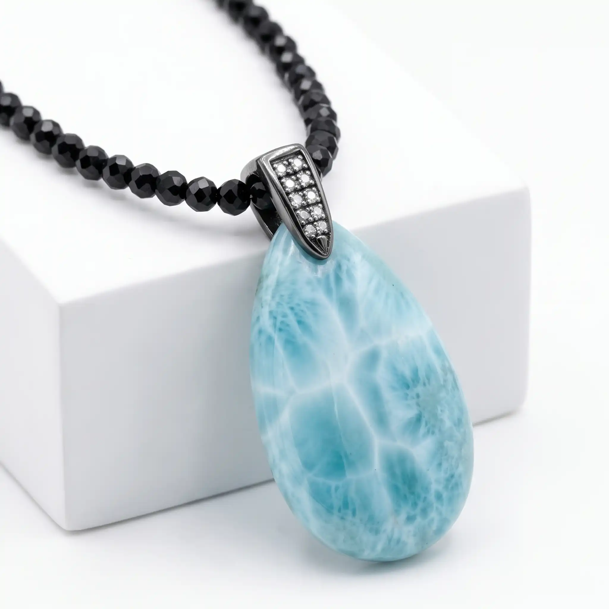 Larimar Galaxy Single Stone Necklace Marahlago
