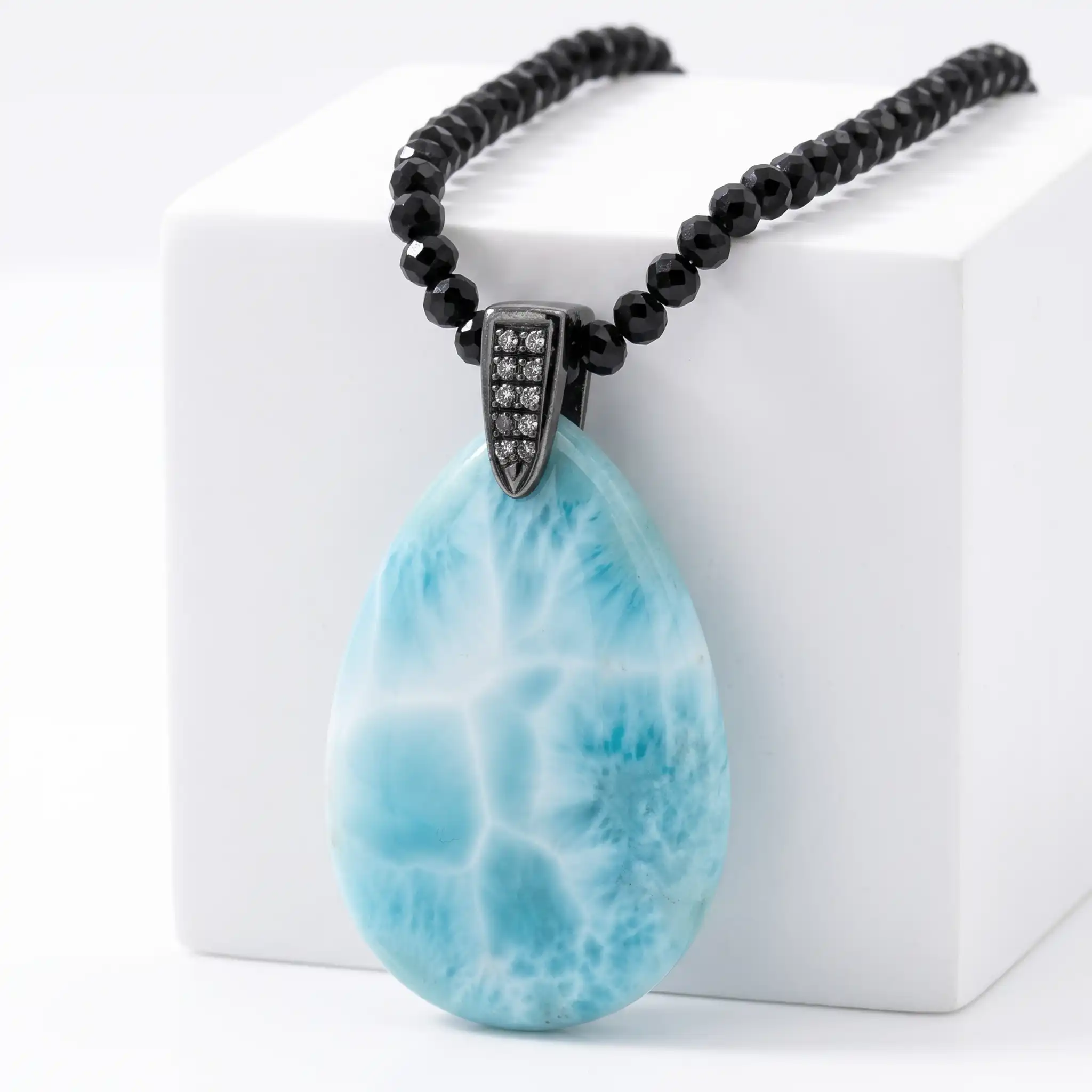 Larimar Galaxy Single Stone Necklace Marahlago