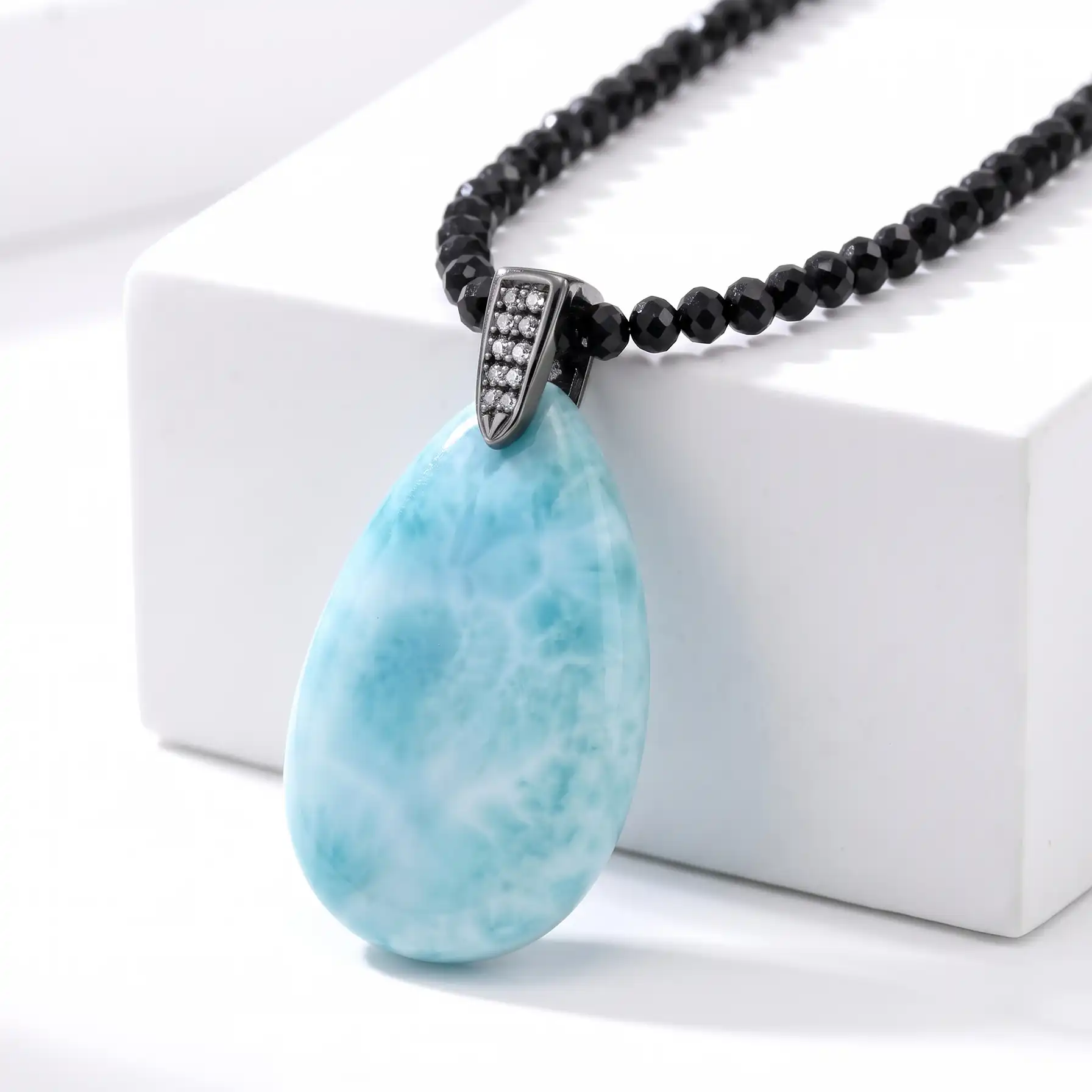 Larimar Galaxy Single Stone Necklace Marahlago