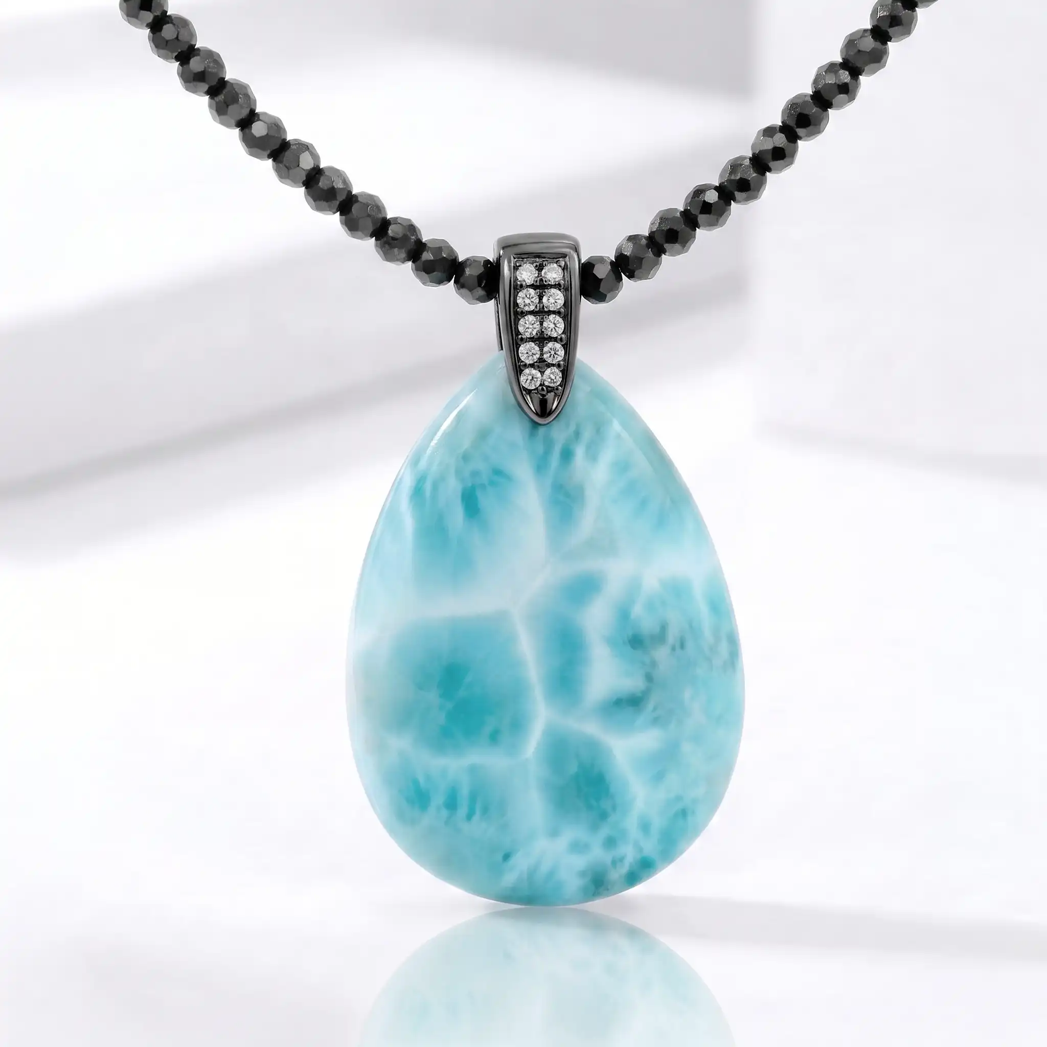 Larimar Galaxy Single Stone Necklace Marahlago