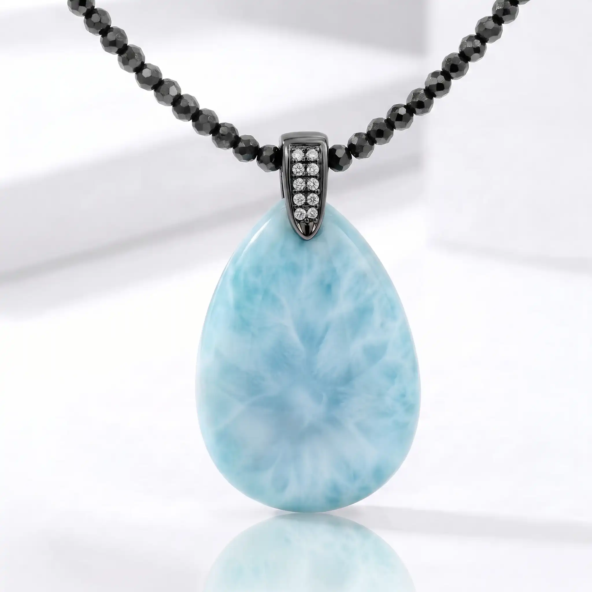 Larimar Galaxy Single Stone Necklace Marahlago