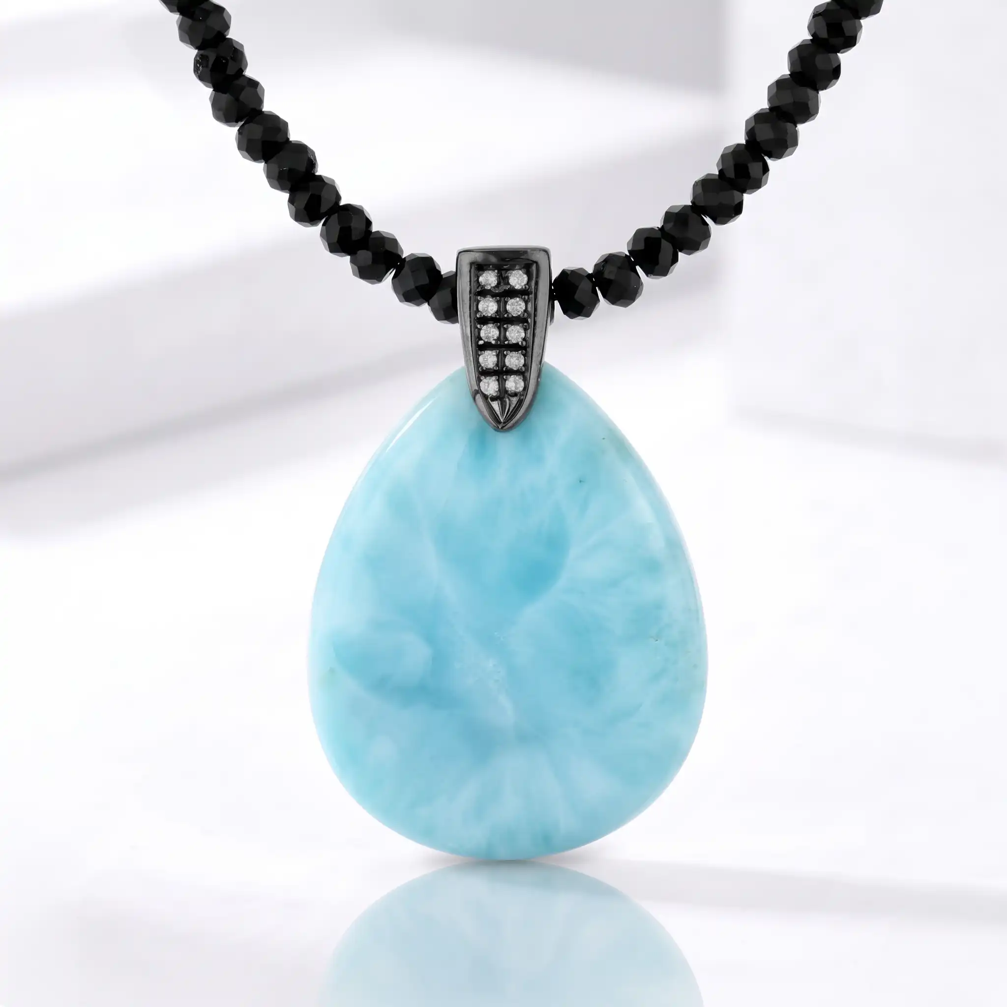 Larimar Galaxy Single Stone Necklace Marahlago
