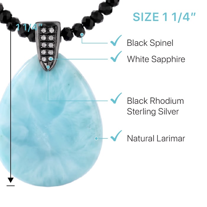 Larimar Galaxy Single Stone Necklace Marahlago