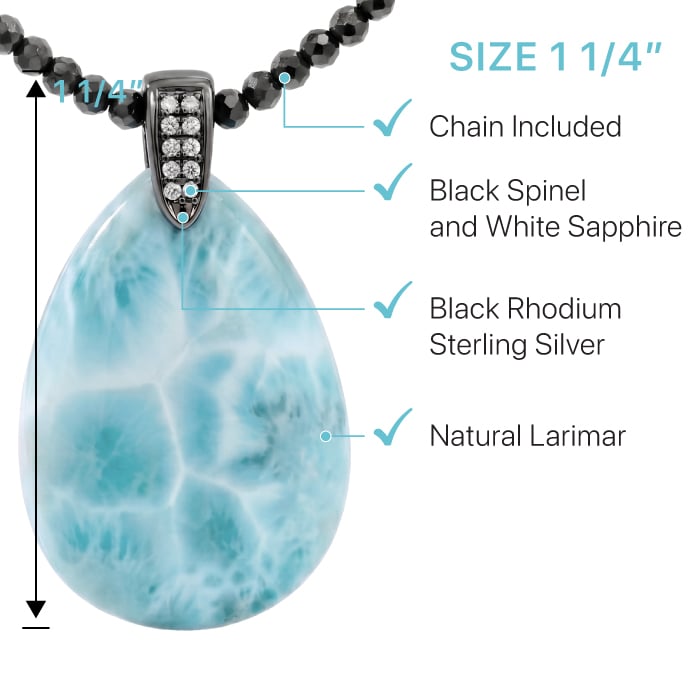 Larimar Galaxy Single Stone Necklace Marahlago