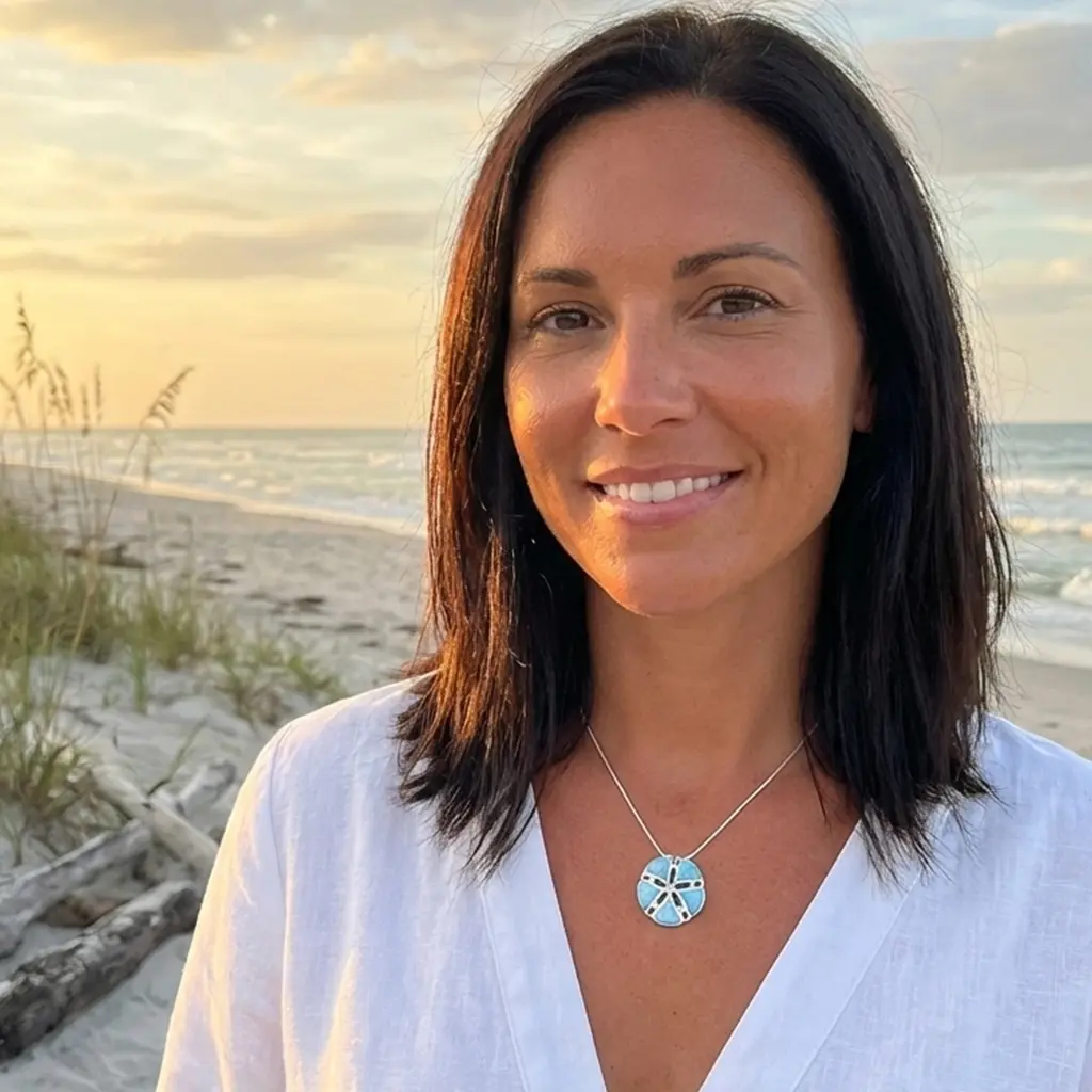 Sand Dollar Pendant on Lava Rock