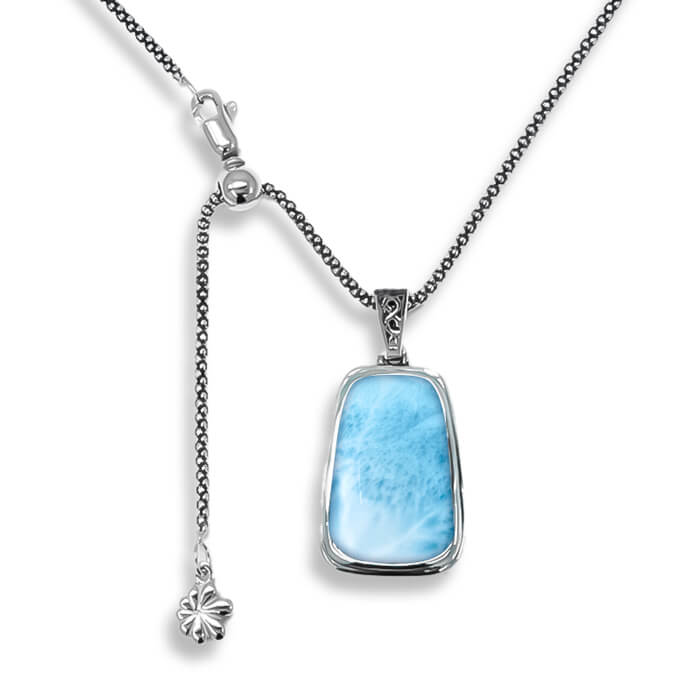 Larimar Sterling Silver Hanna Petite Pendant Necklace Marahlago Jewelry Silver Blue female