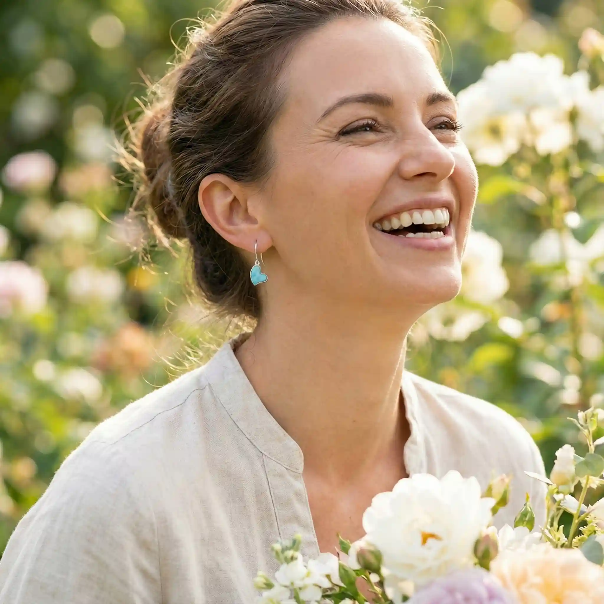 Heart Earrings in Sterling silver by Marahlago Larimar 