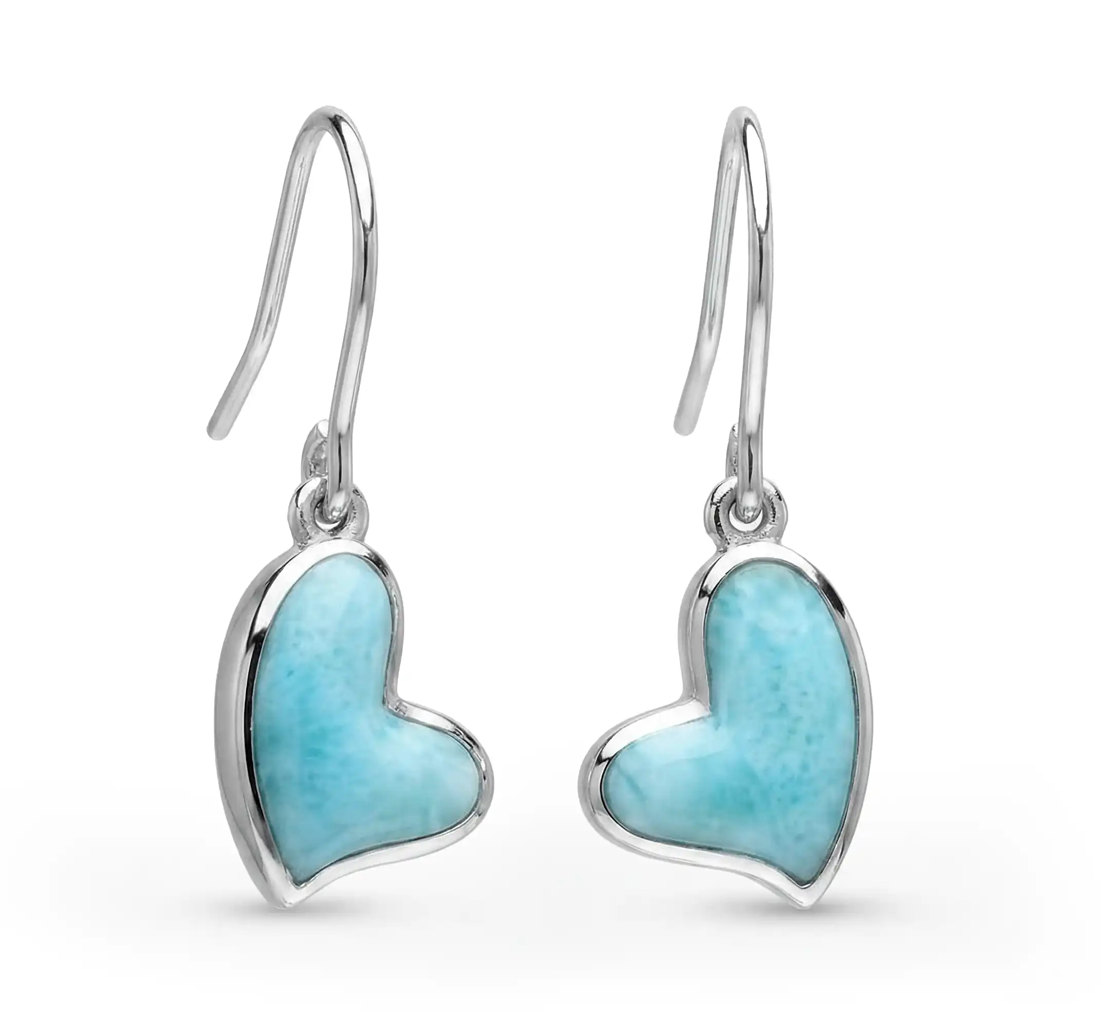 Heart Earrings in Sterling silver by Marahlago Larimar 