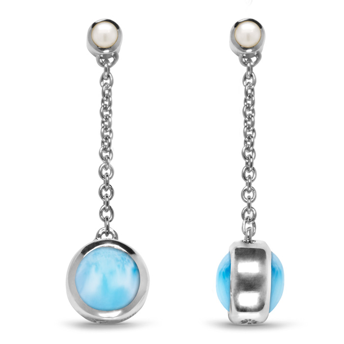 Hideaway Pearl Larimar Earrings