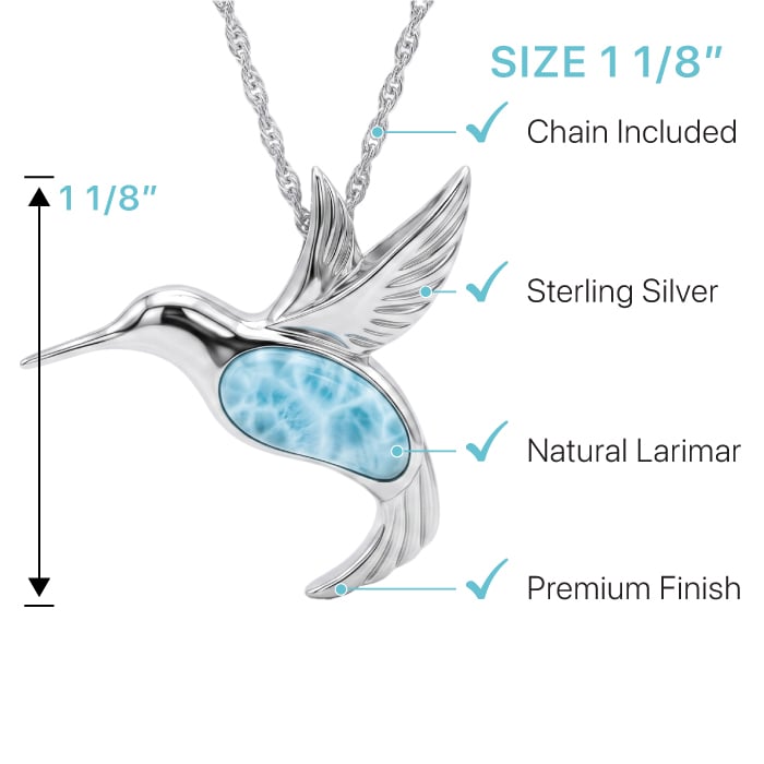 Larimar Hummingbird Necklace