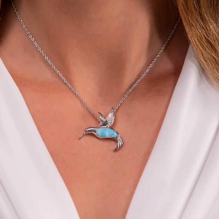 Hummingbird Necklace in Sterling Silver 