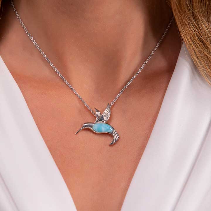 Hummingbird Necklace in Sterling Silver