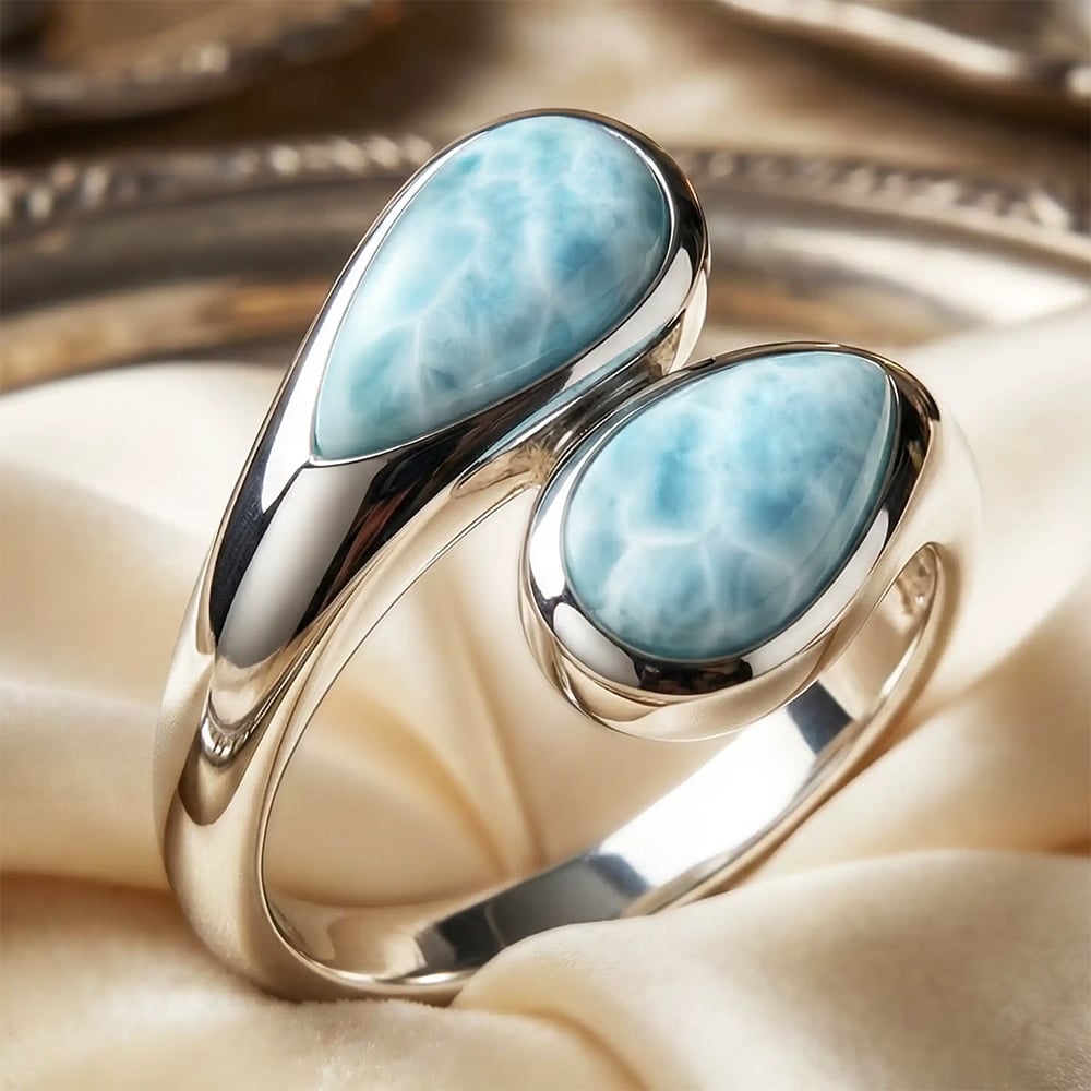 Ring Silver Larimar Marahlago Bypass