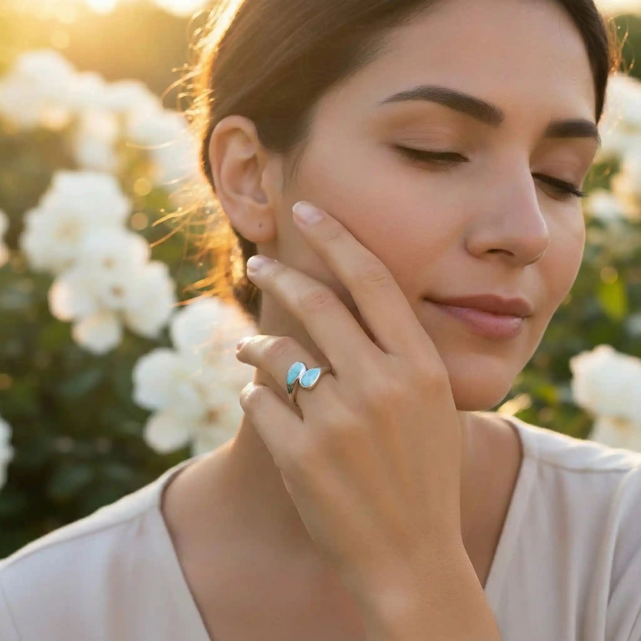 Ring Silver Larimar Marahlago Bypass