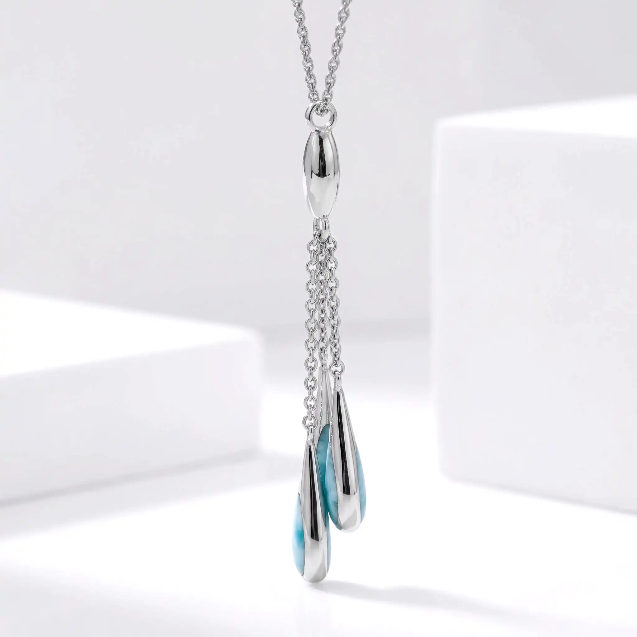 Larimar Sterling Silver Indra Pendant Necklace Marahlago Larimar Jewelry Gemstone 