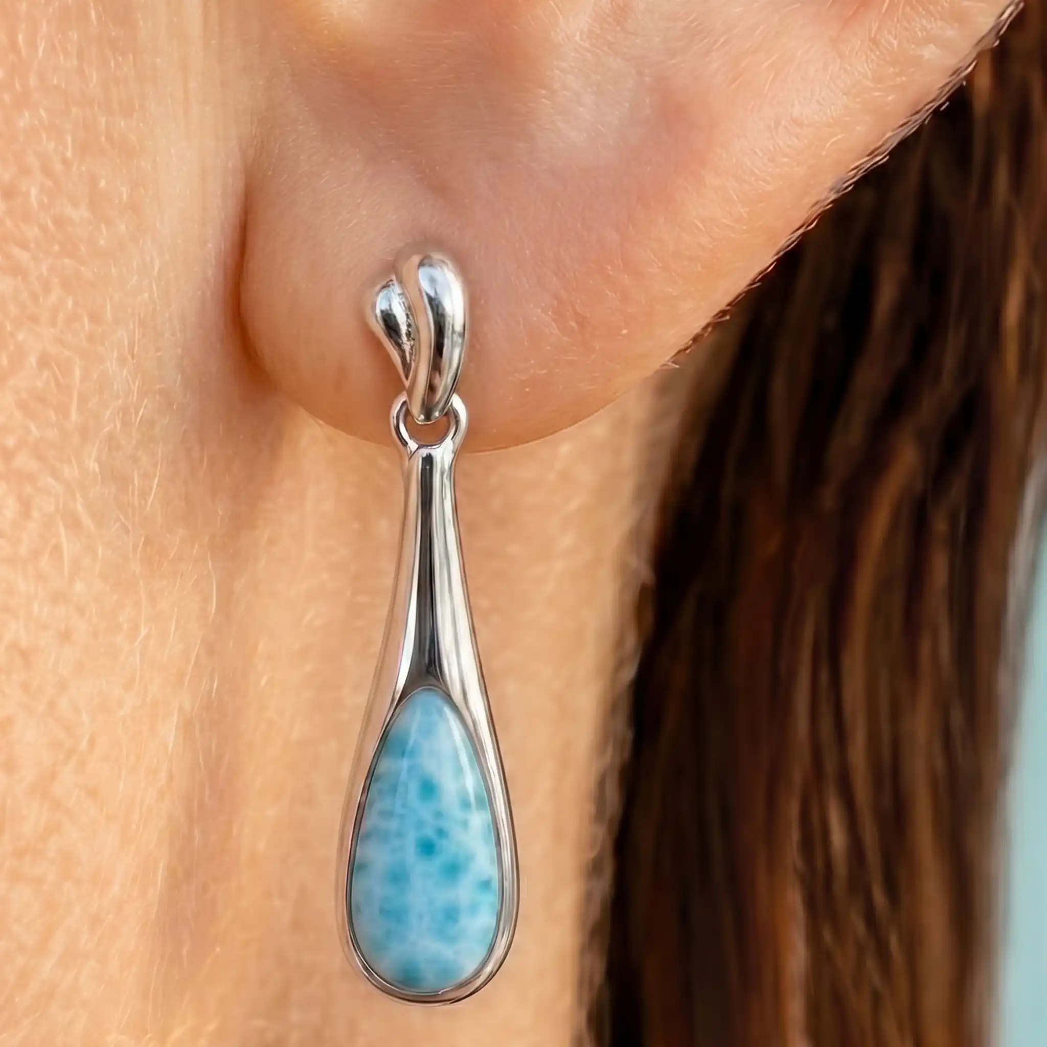 Larimar Earring, Indra