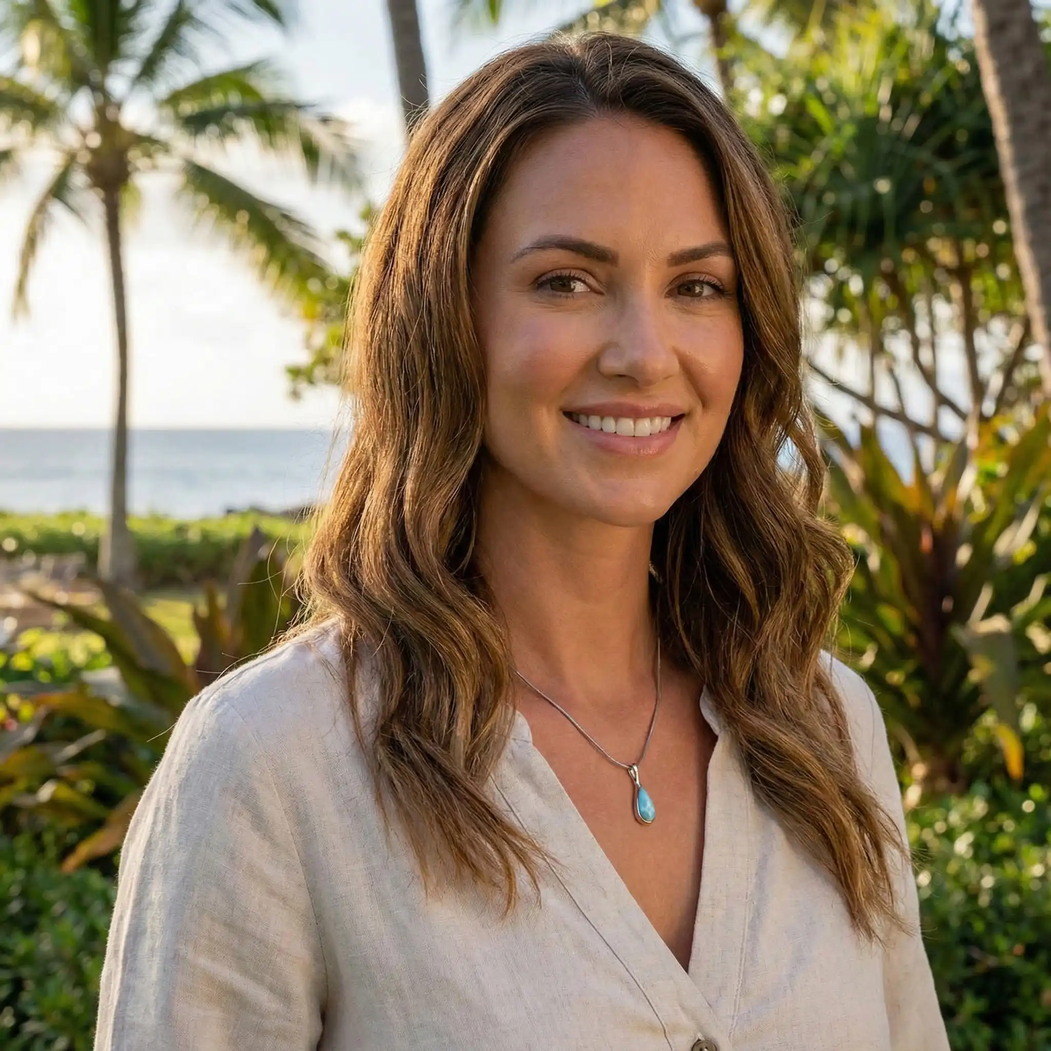 Larimar Sterling Silver Teardrop Necklace