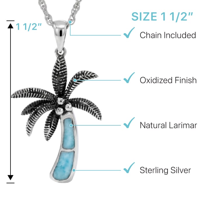 Palm Tree Pendant in Sterling Silver
