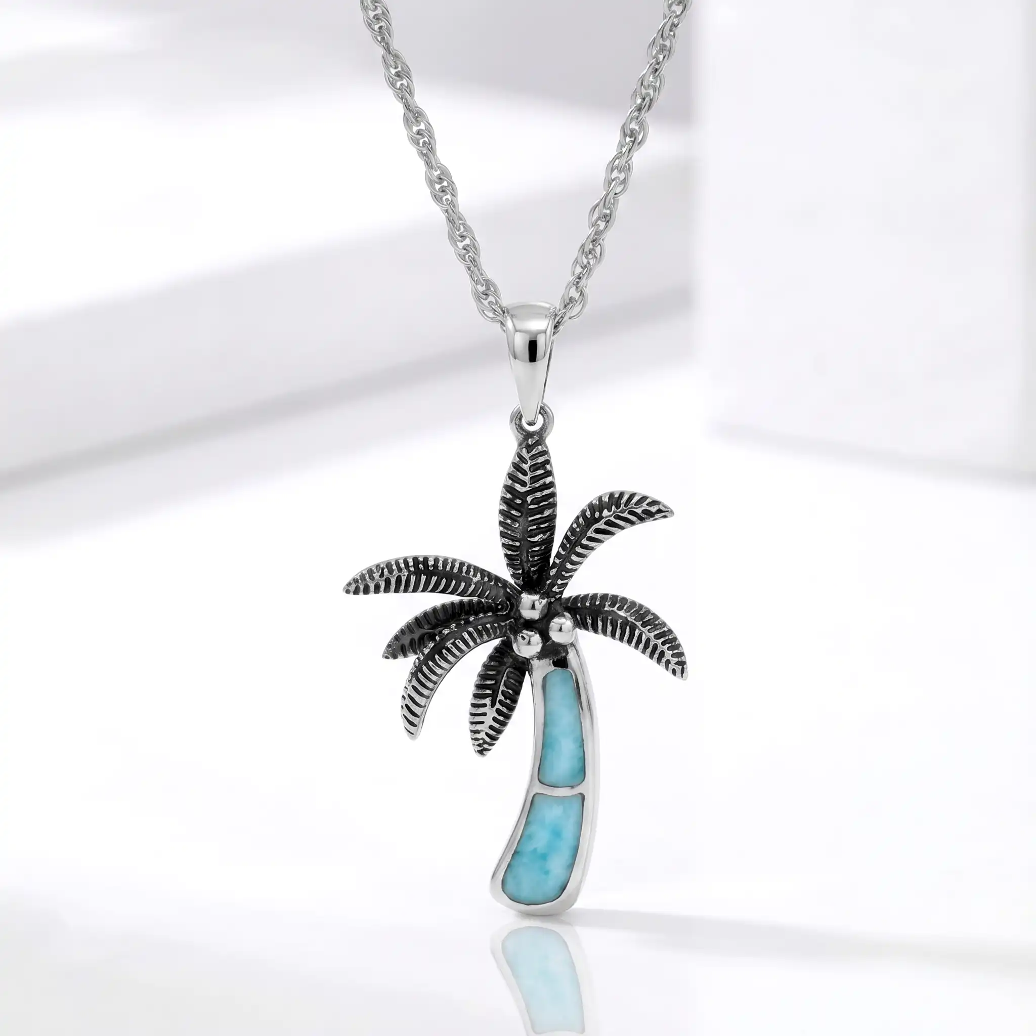 Palm Tree Pendant in Sterling Silver