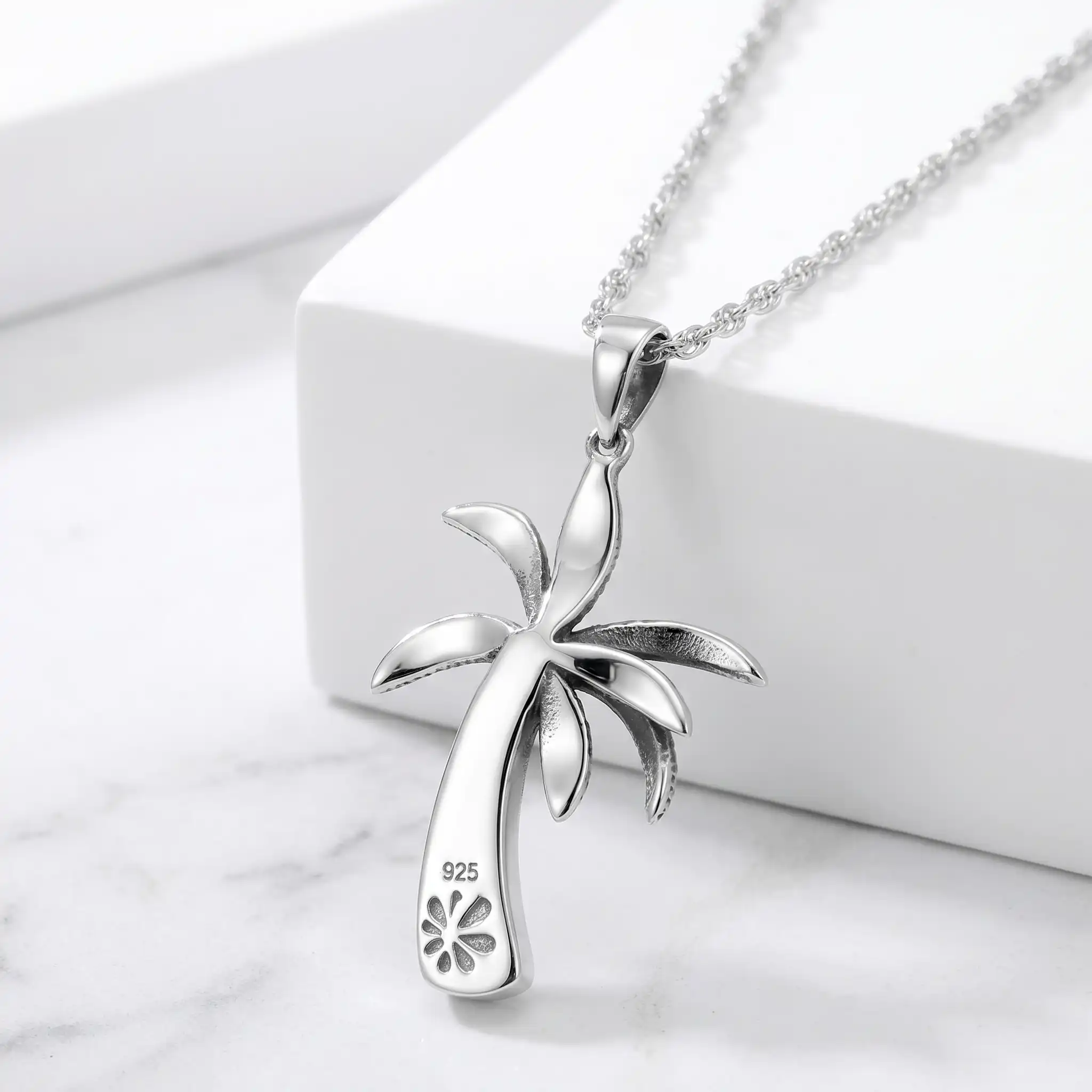 Palm Tree Pendant in Sterling Silver
