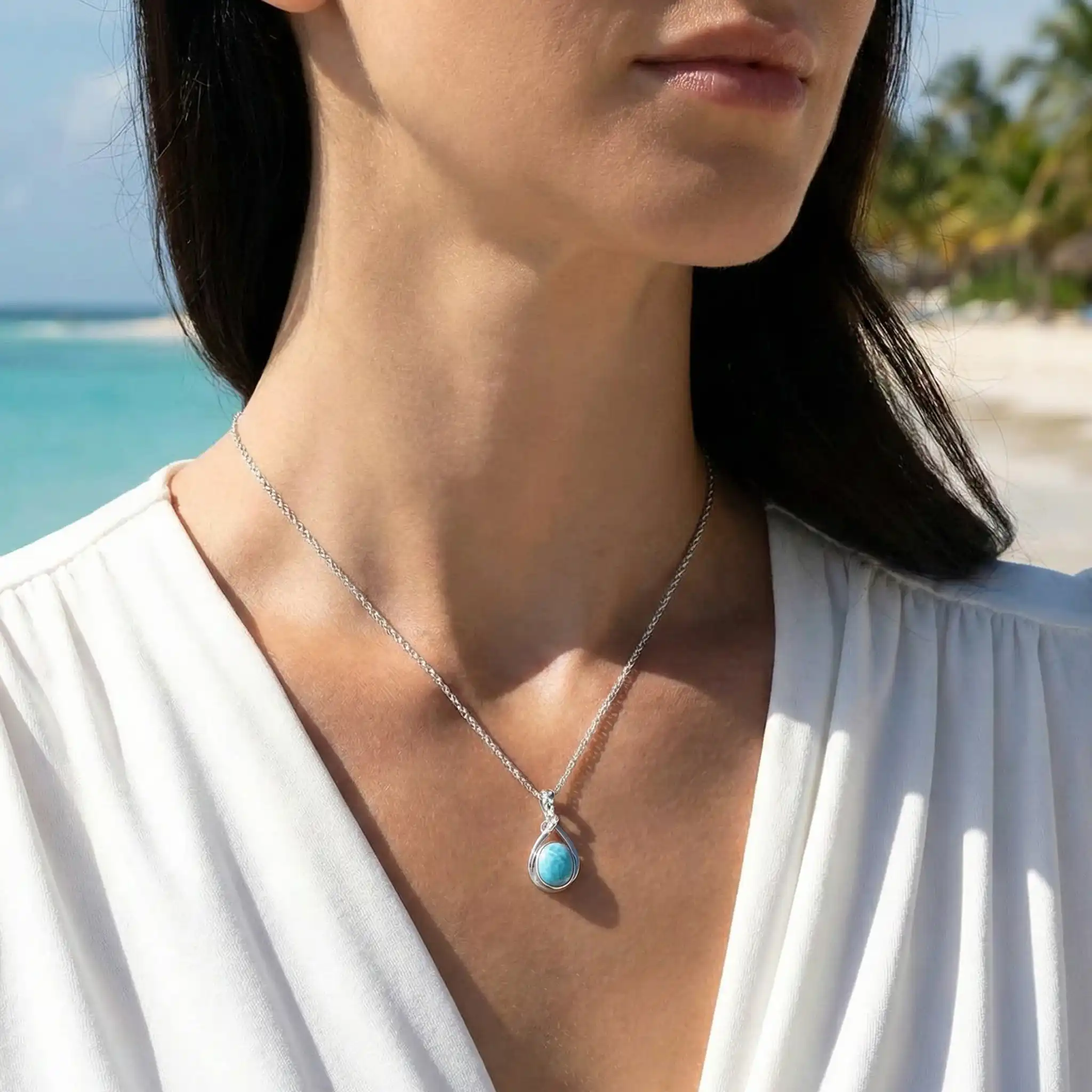 Jae Larimar Necklace in silver by Marahlago