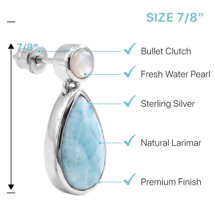 Pearl and Larimar Earrings