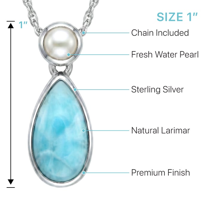 Pearl and Larimar Necklace 