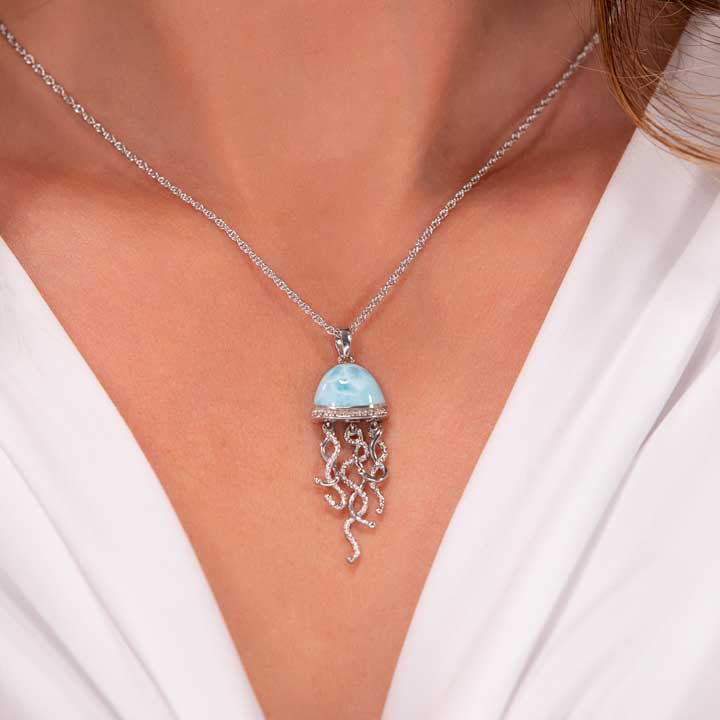 Jellyfish Necklace with Larimar