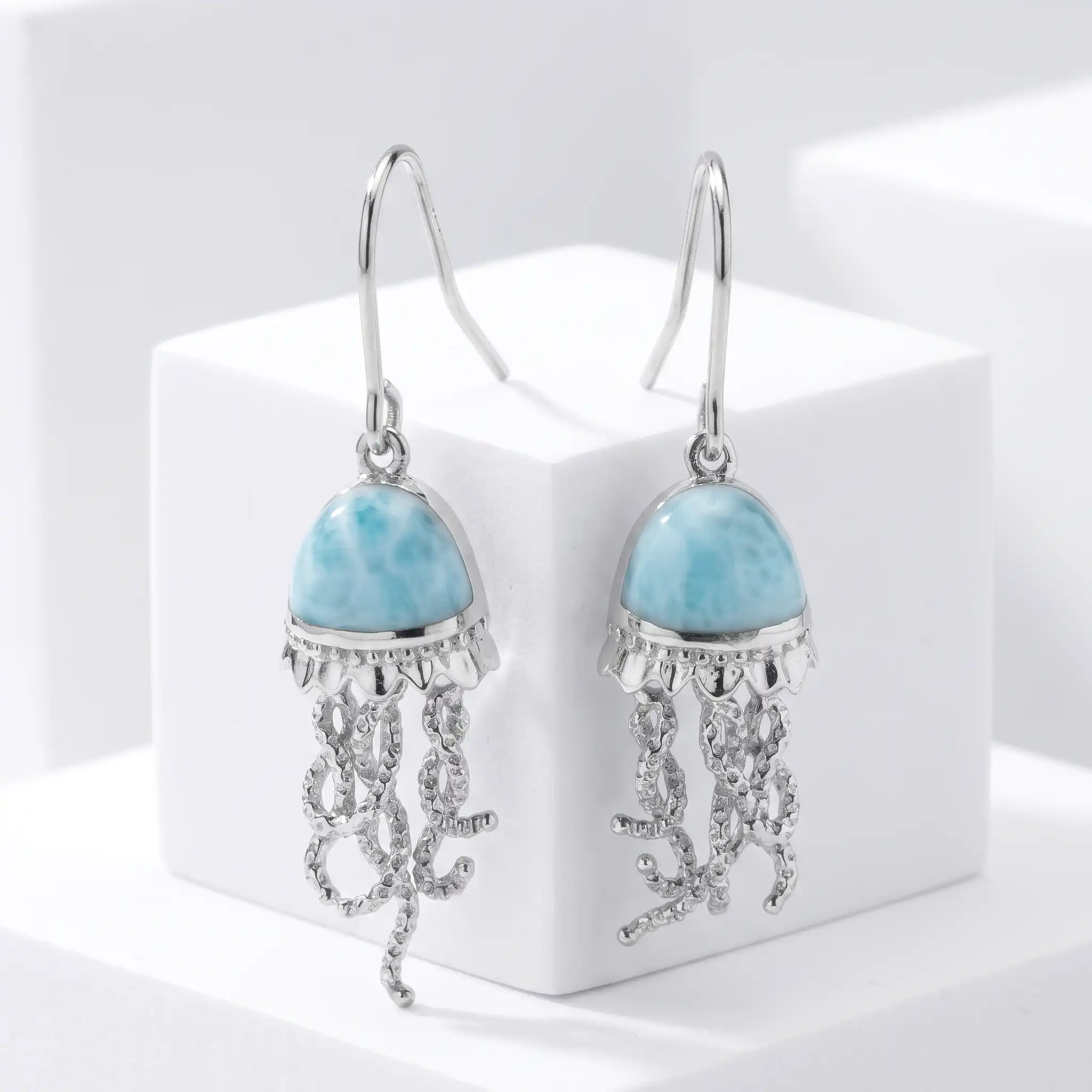 Marahlago Jellyfish Earrings in sterling silver larimar