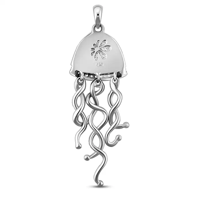 Jellyfish Necklace in sterling silver 