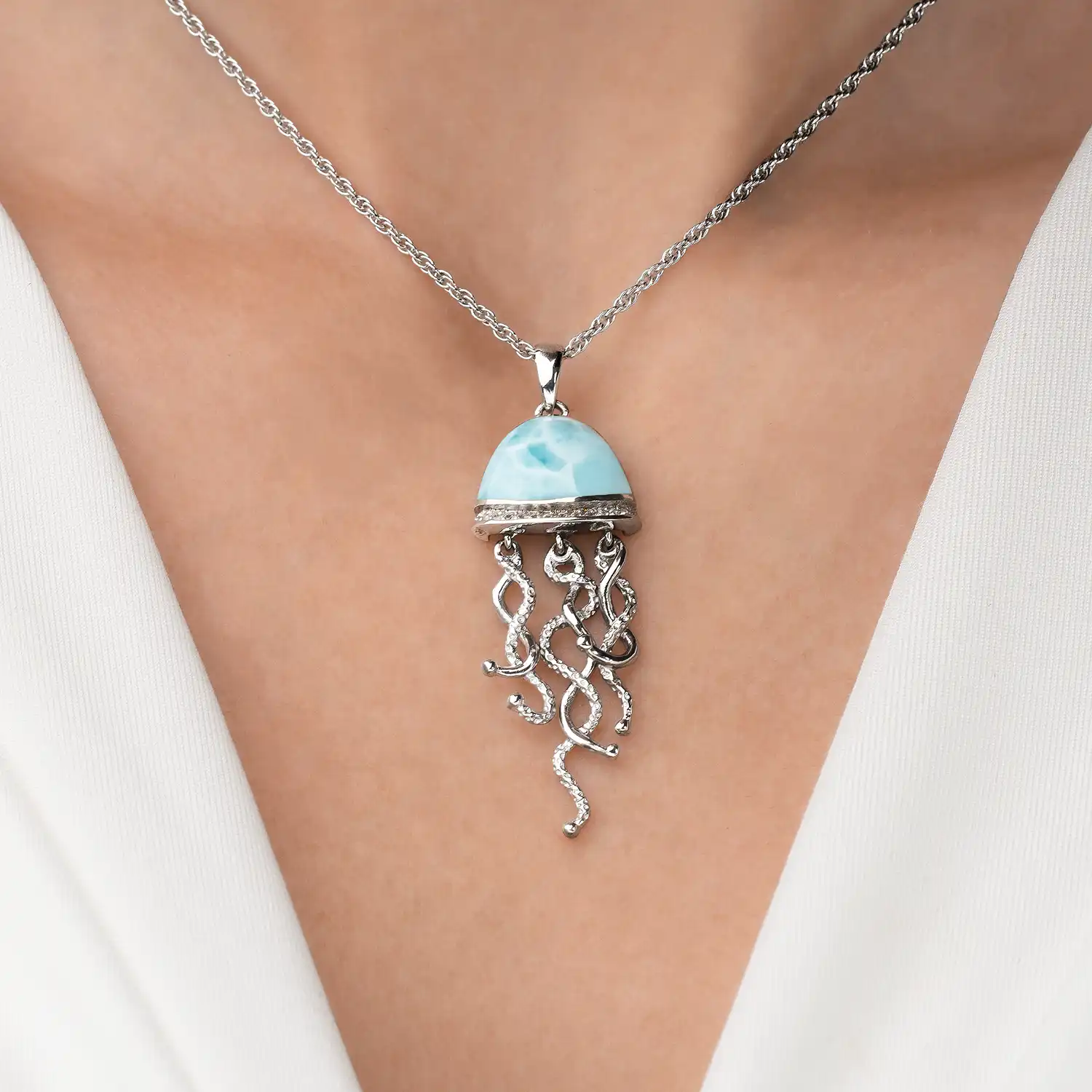 Jellyfish Necklace in sterling silver 