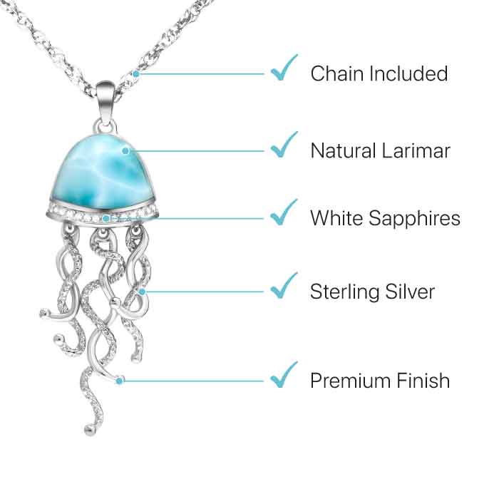 Jellyfish Necklace in sterling silver 