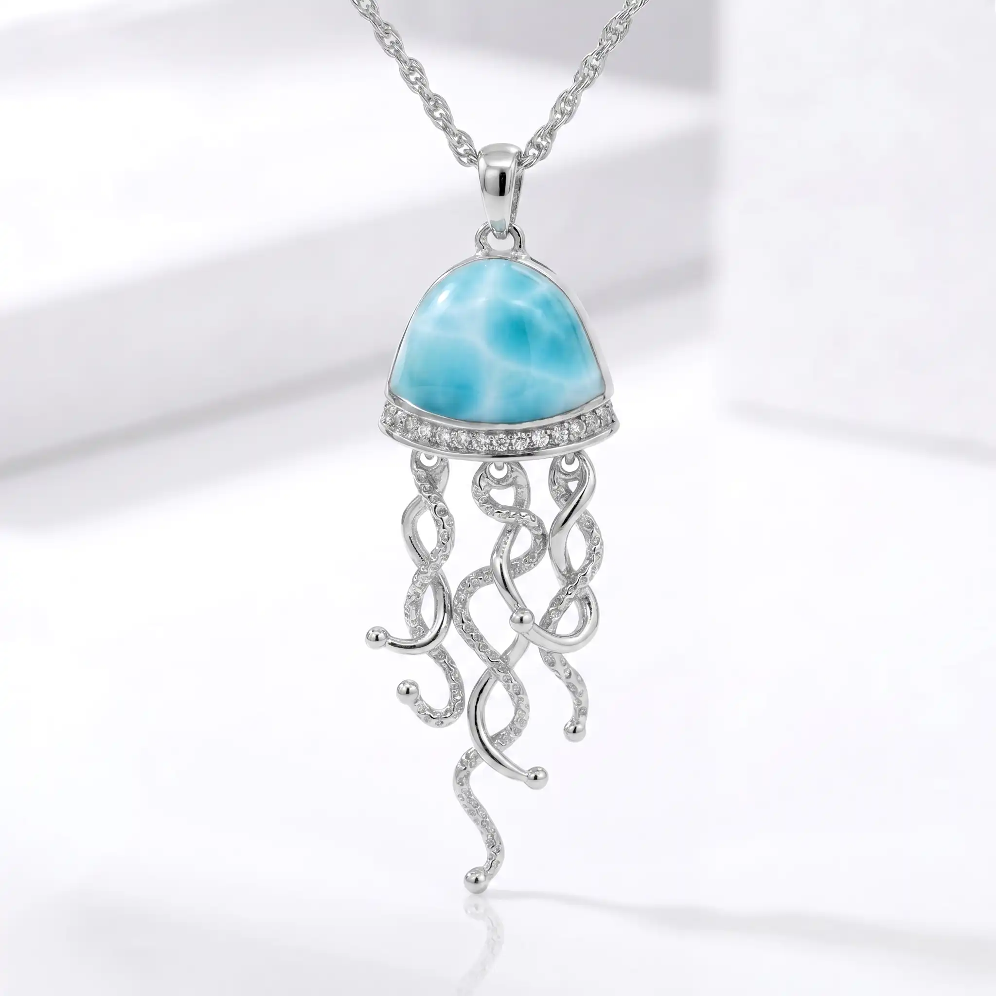 Jellyfish Necklace in sterling silver 