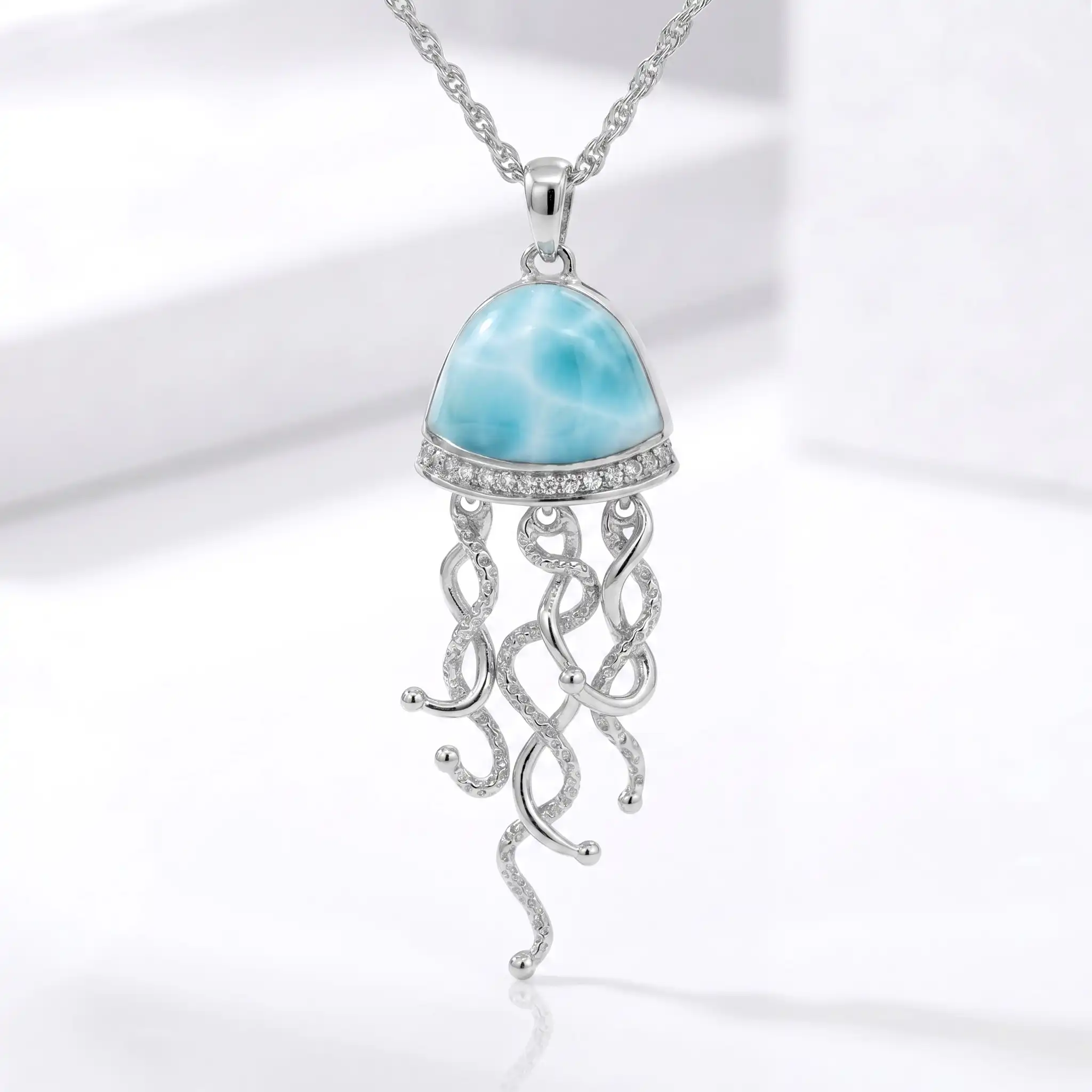 Jellyfish Necklace in sterling silver 