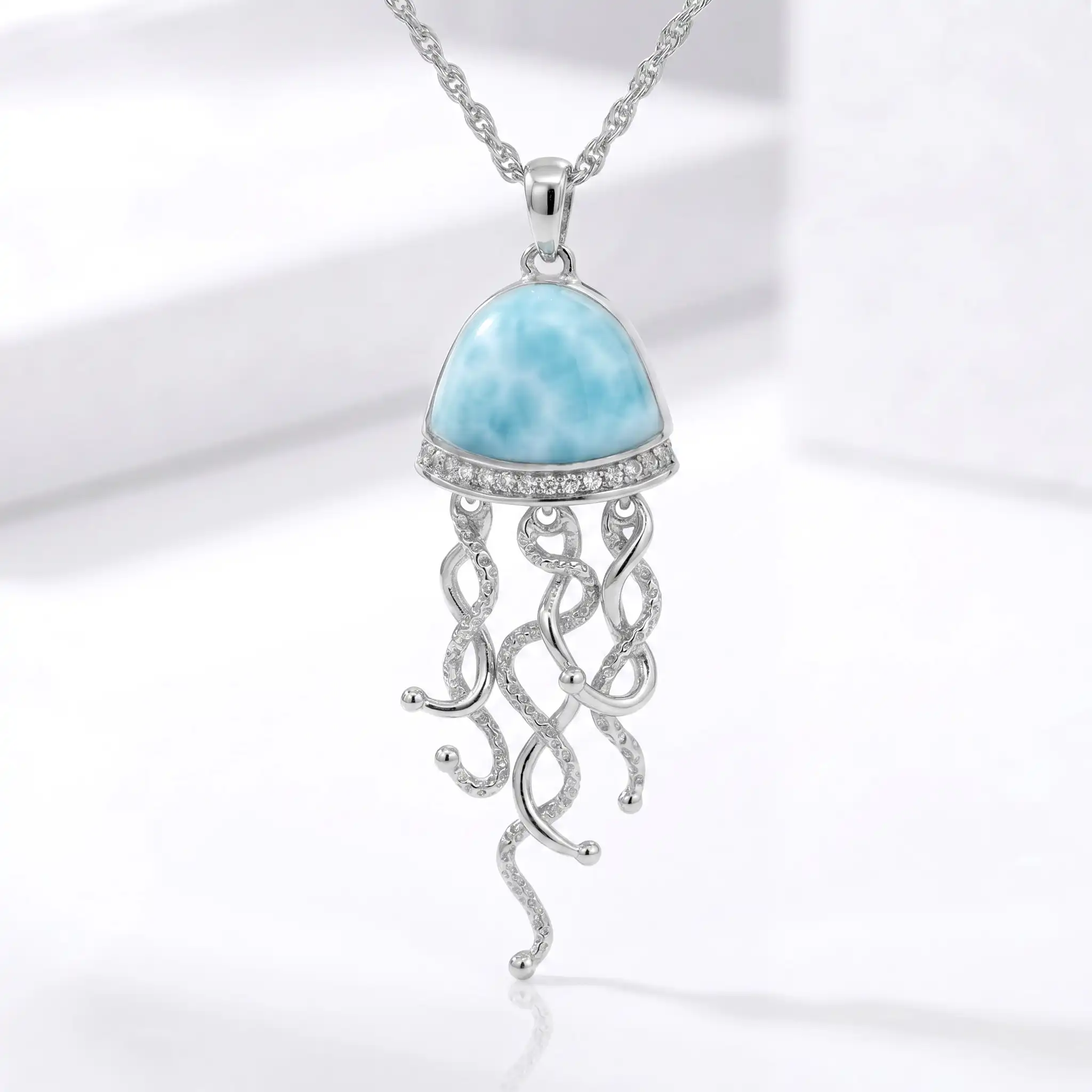 Jellyfish Necklace in sterling silver 