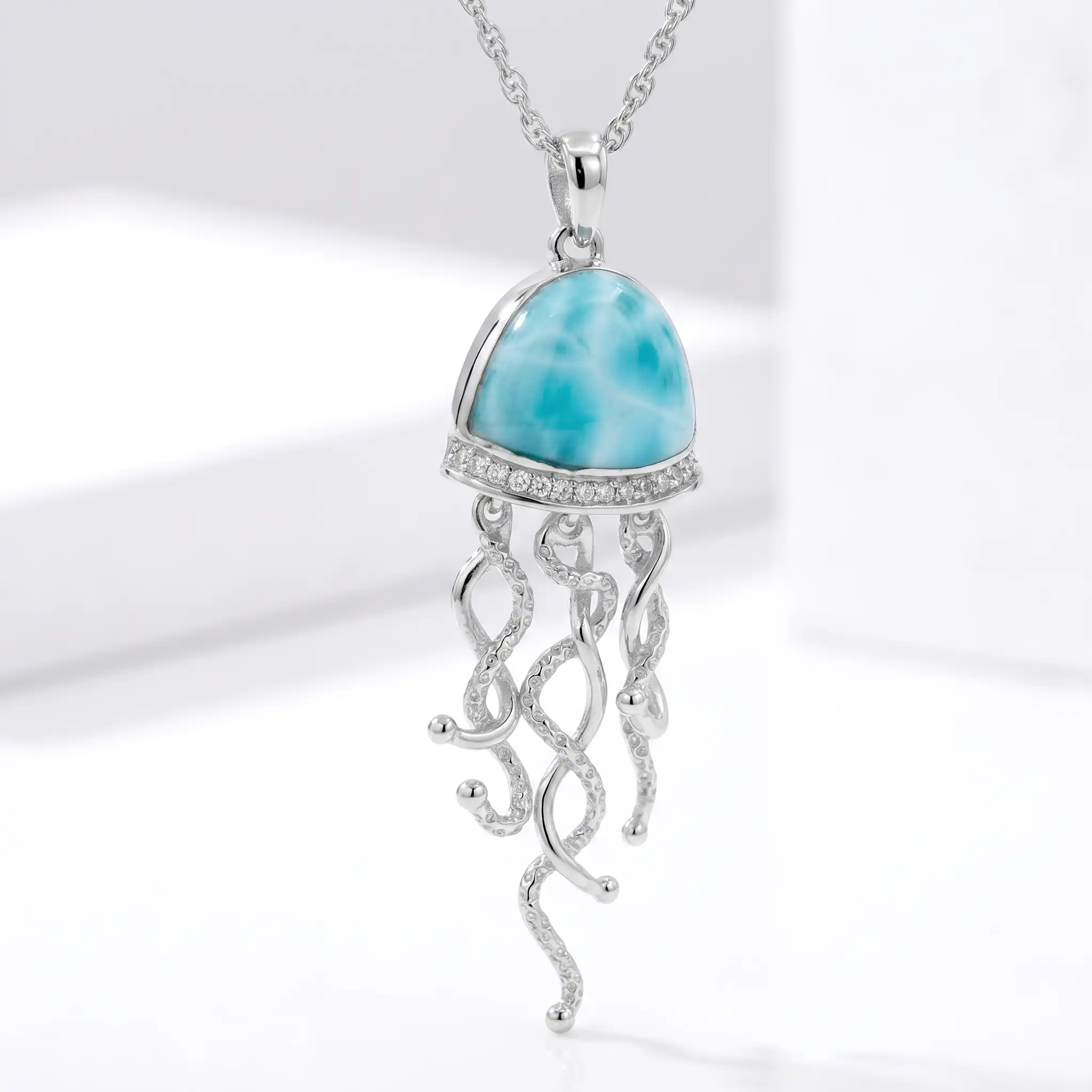 Jellyfish Necklace in sterling silver 